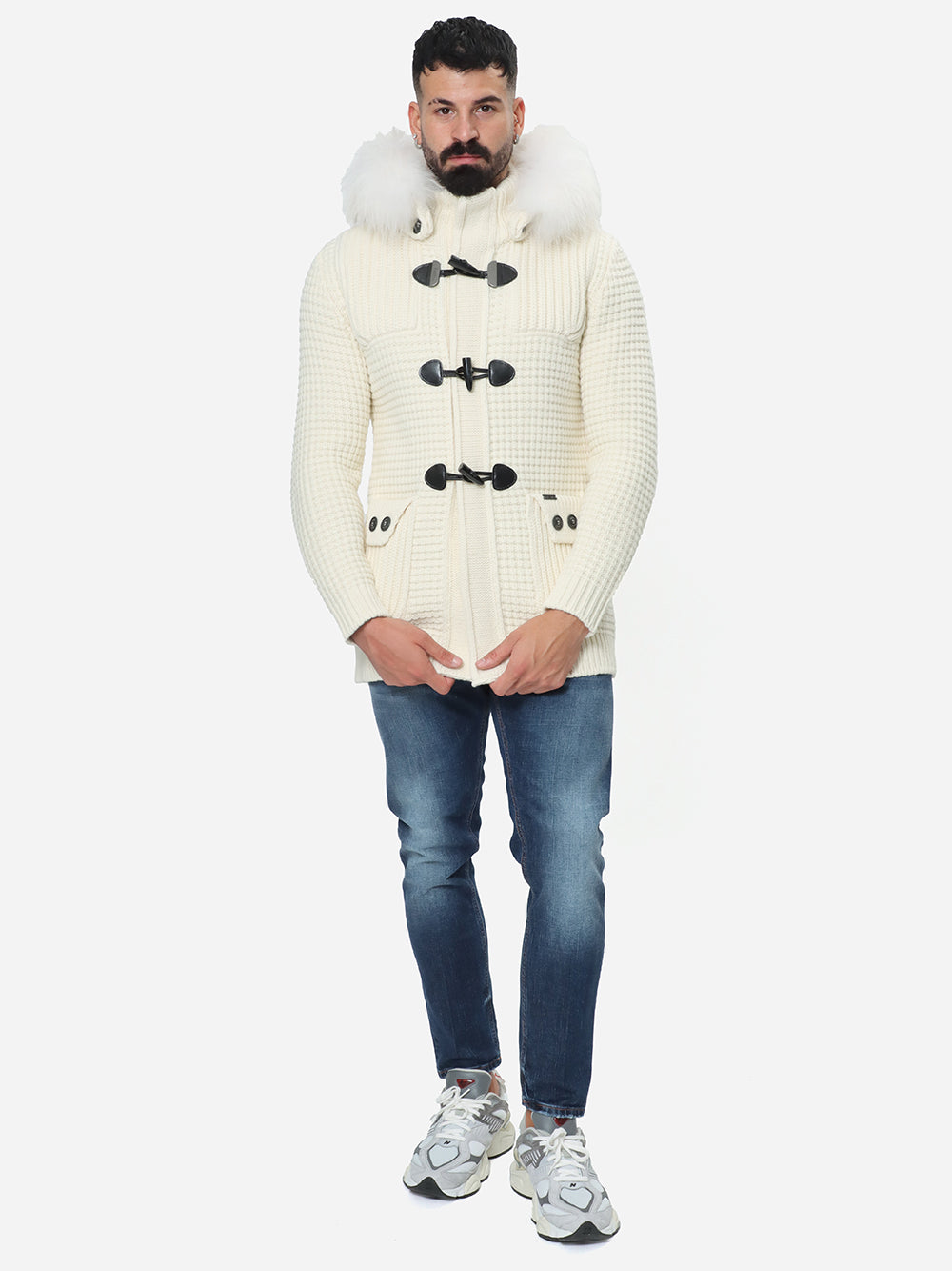 BARK Giubbotto Uomo SHORT DUFFLE COAT W/MURMASKY-Off White