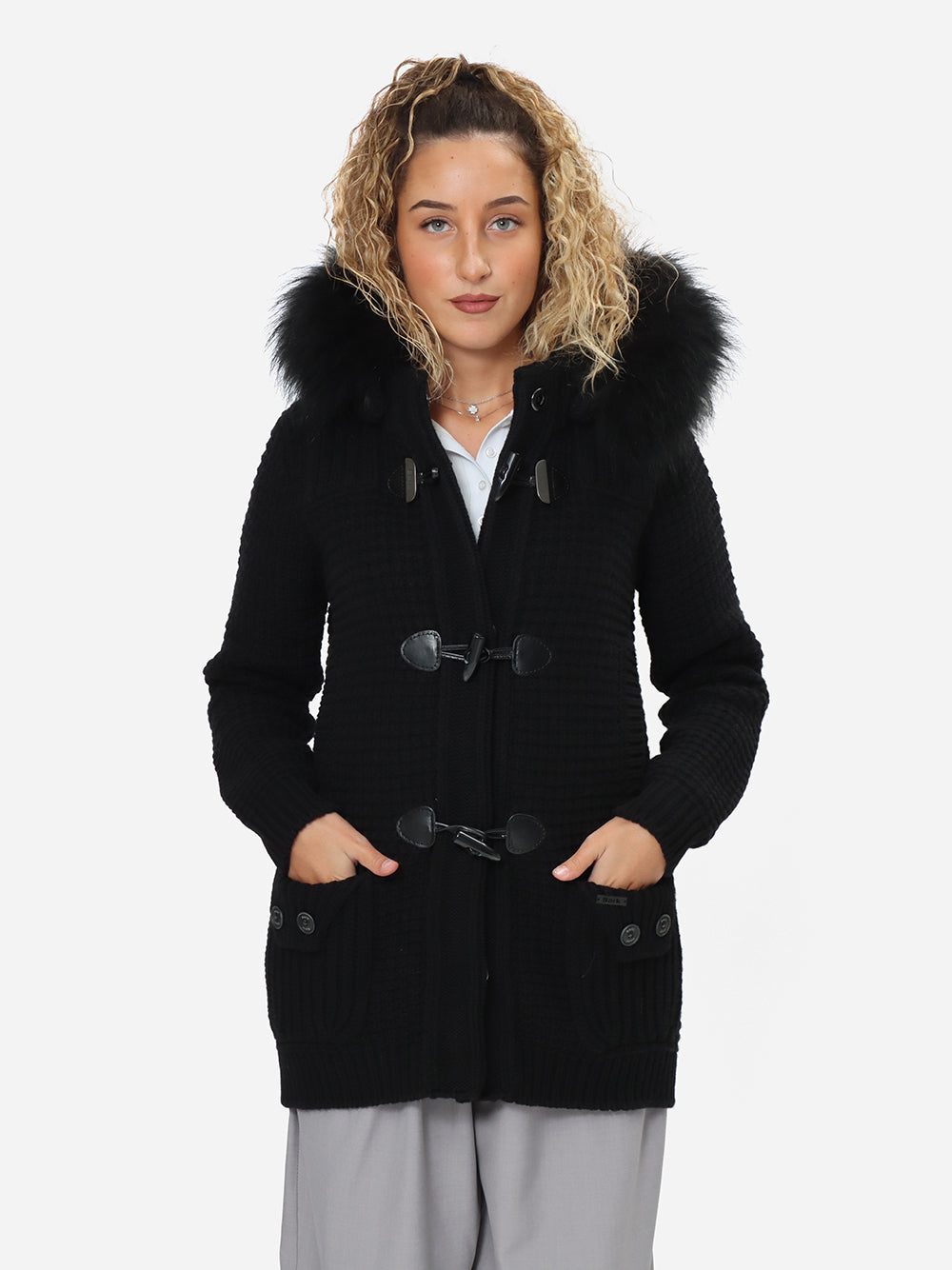 BARK Giubbotto Donna MEDIUM DUFFLE COAT W/MURMASKY-Nero