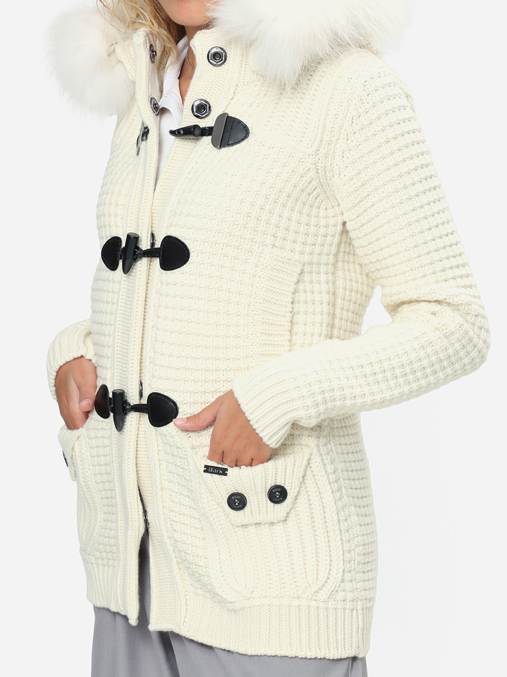 BARK Giubbotto Donna MEDIUM DUFFLE COAT W/MURMASKY-Off White