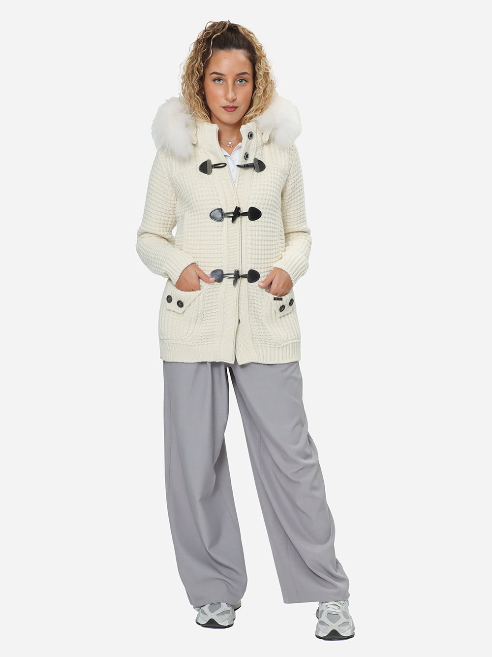 BARK Giubbotto Donna MEDIUM DUFFLE COAT W/MURMASKY-Off White