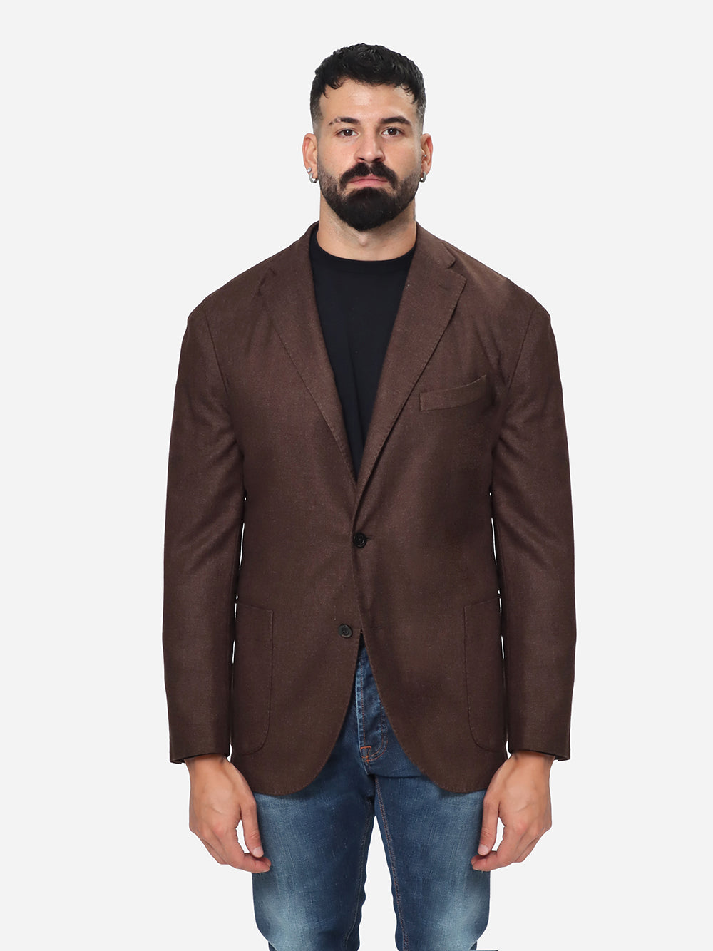 BOGLIOLI Giacca Uomo Monopetto K-Jacket-Marrone Cioccolato