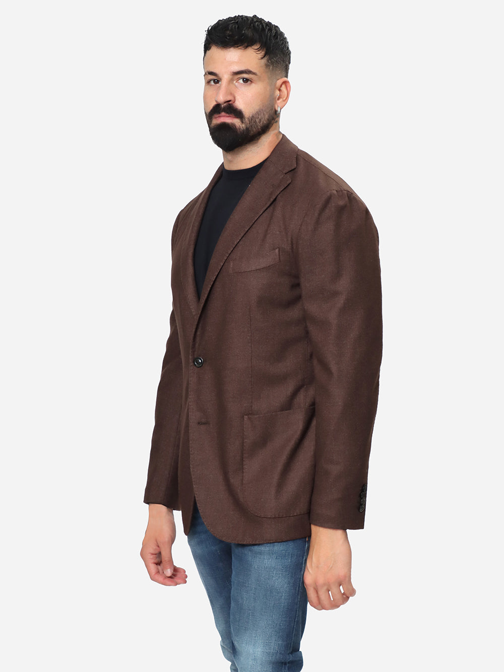 BOGLIOLI Giacca Uomo Monopetto K-Jacket-Marrone Cioccolato