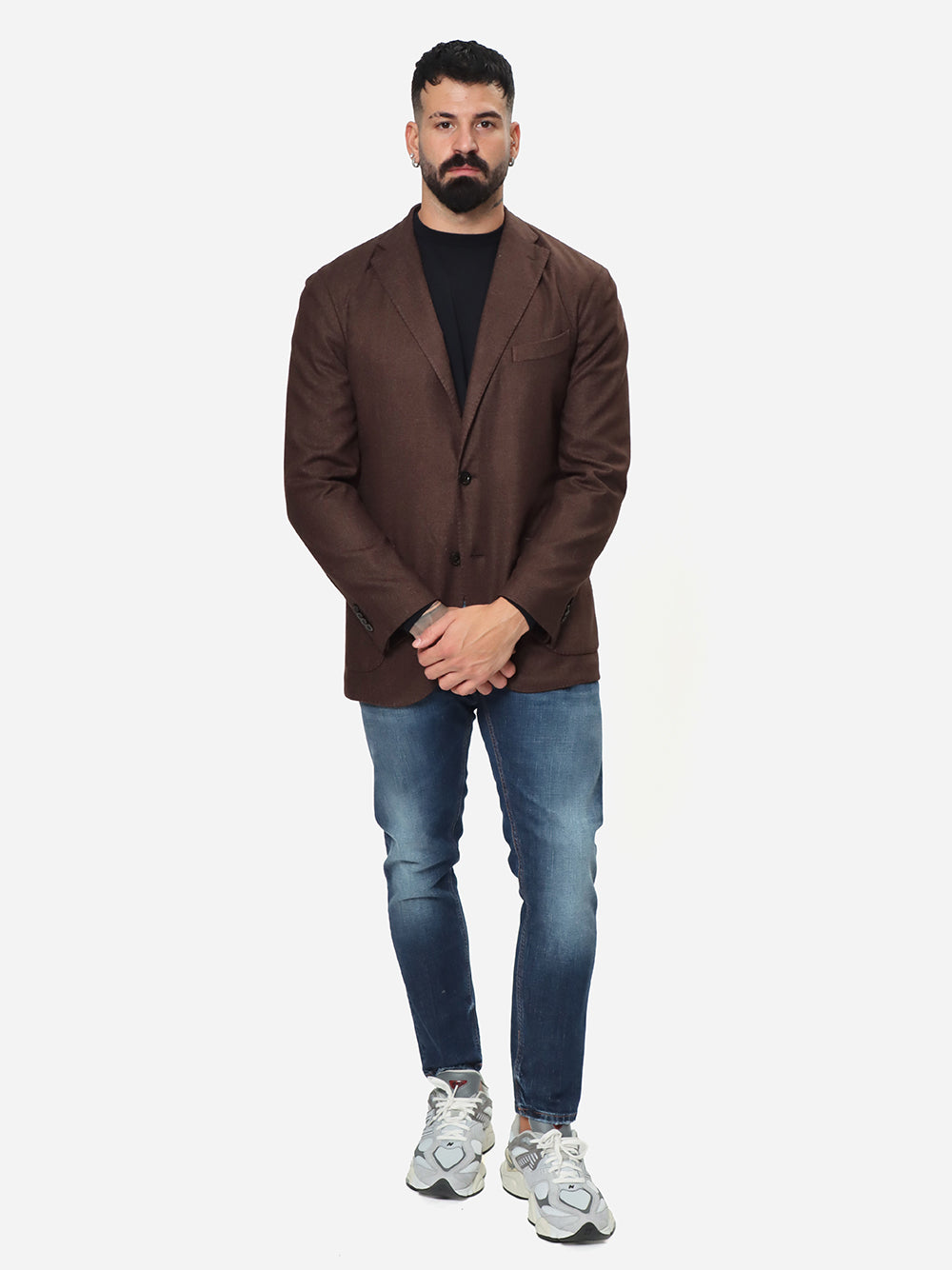 BOGLIOLI Giacca Uomo Monopetto K-Jacket-Marrone Cioccolato