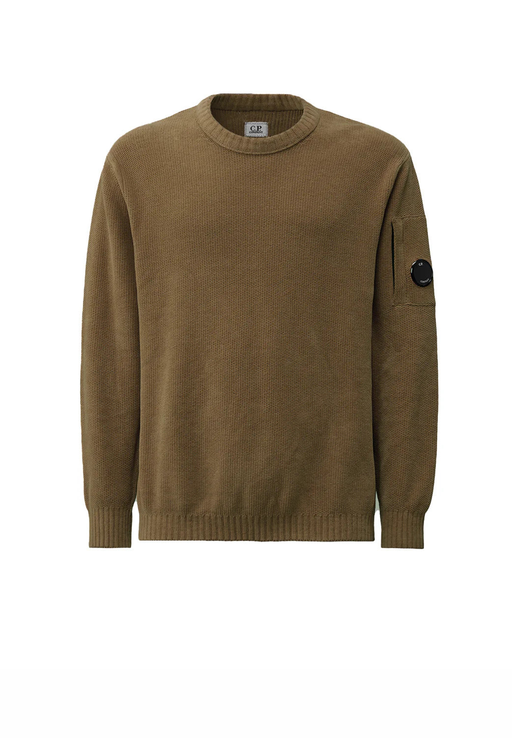 C.P. COMPANY Maglione Uomo Cotton Chenille Crewneck Knit-Walnut