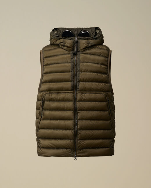 C.P. COMPANY Smanicato Uomo D.D. Shell Goggle Down Vest-Grape Leaf Green