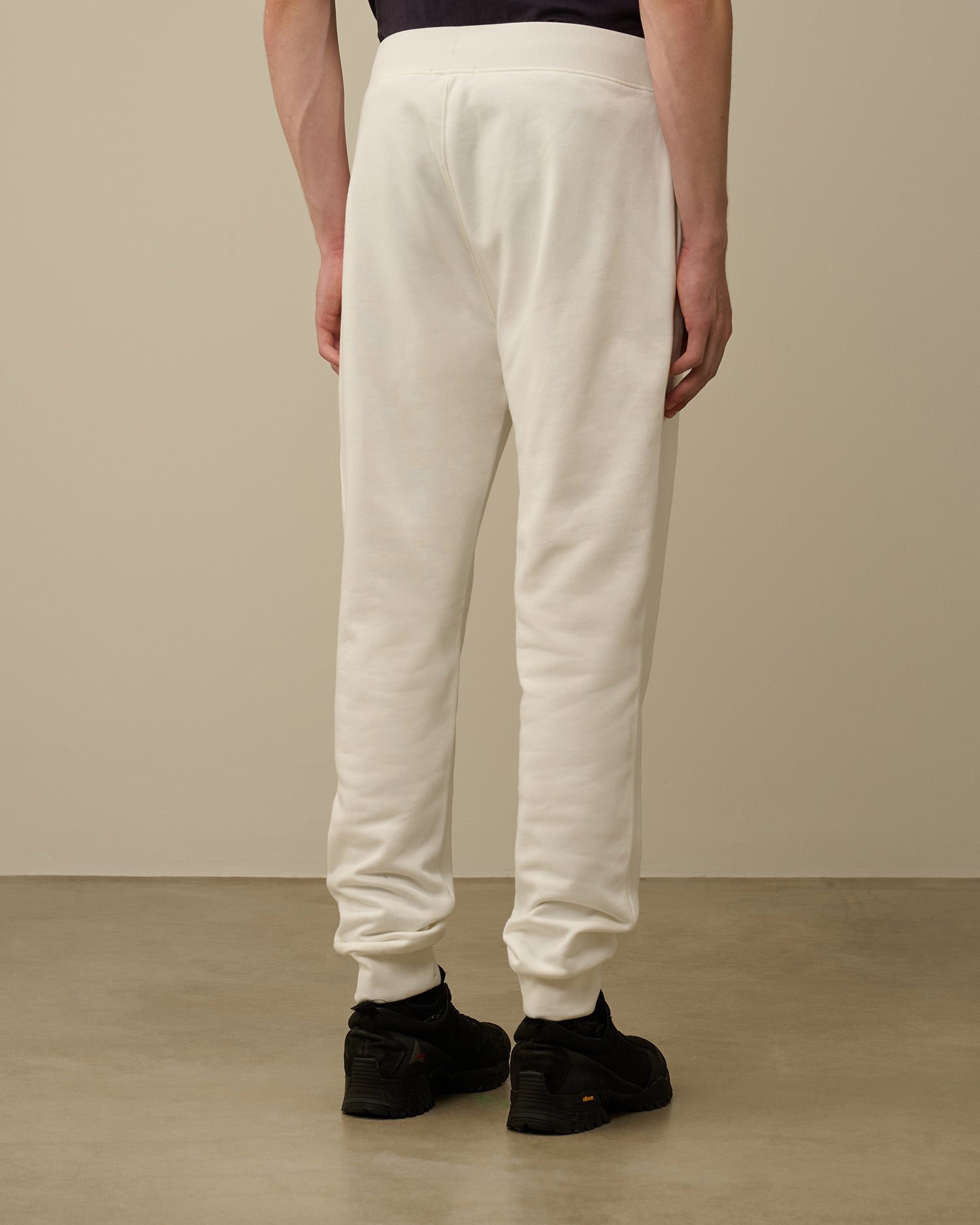 C.P. COMPANY Pantaloni Uomo Diagonal Fleece Cargo-Gauze White