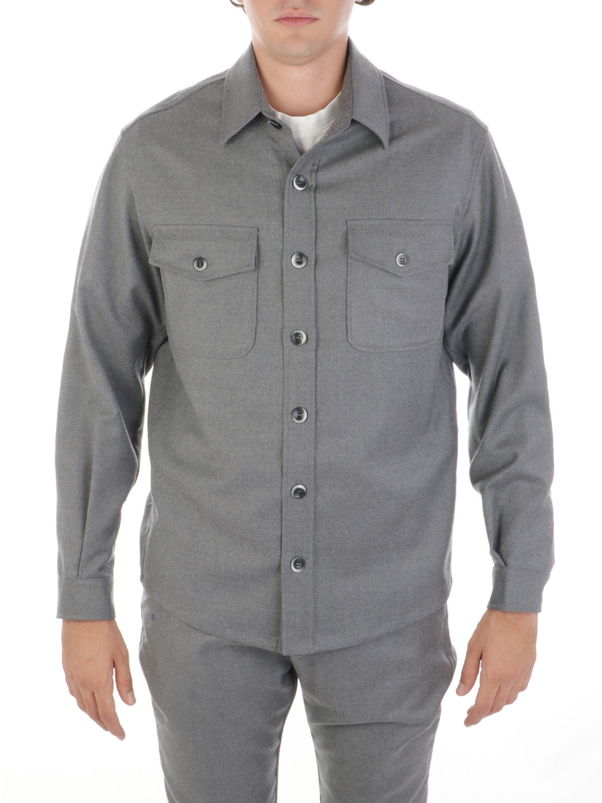 CRUNA Giacca Camicia Uomo Osaka-Grigio Medio