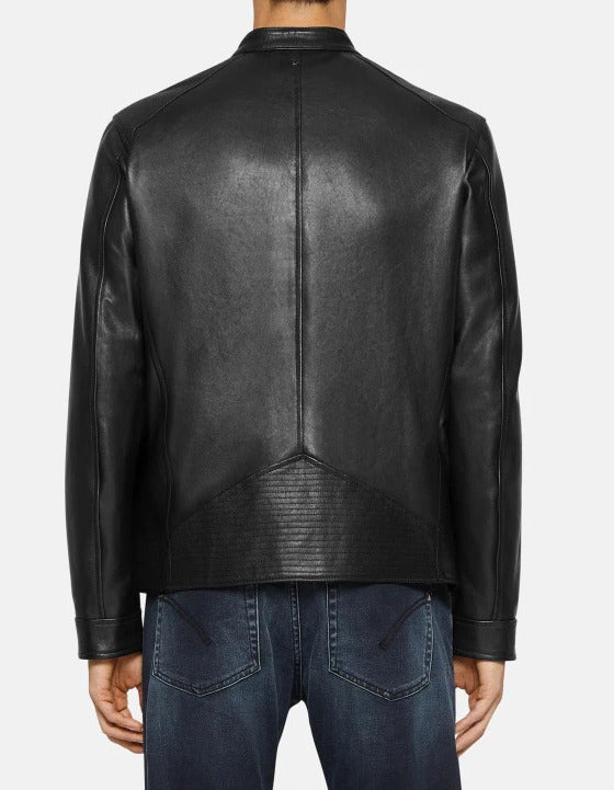 DONDUP Giubbino Biker Pelle-Nero