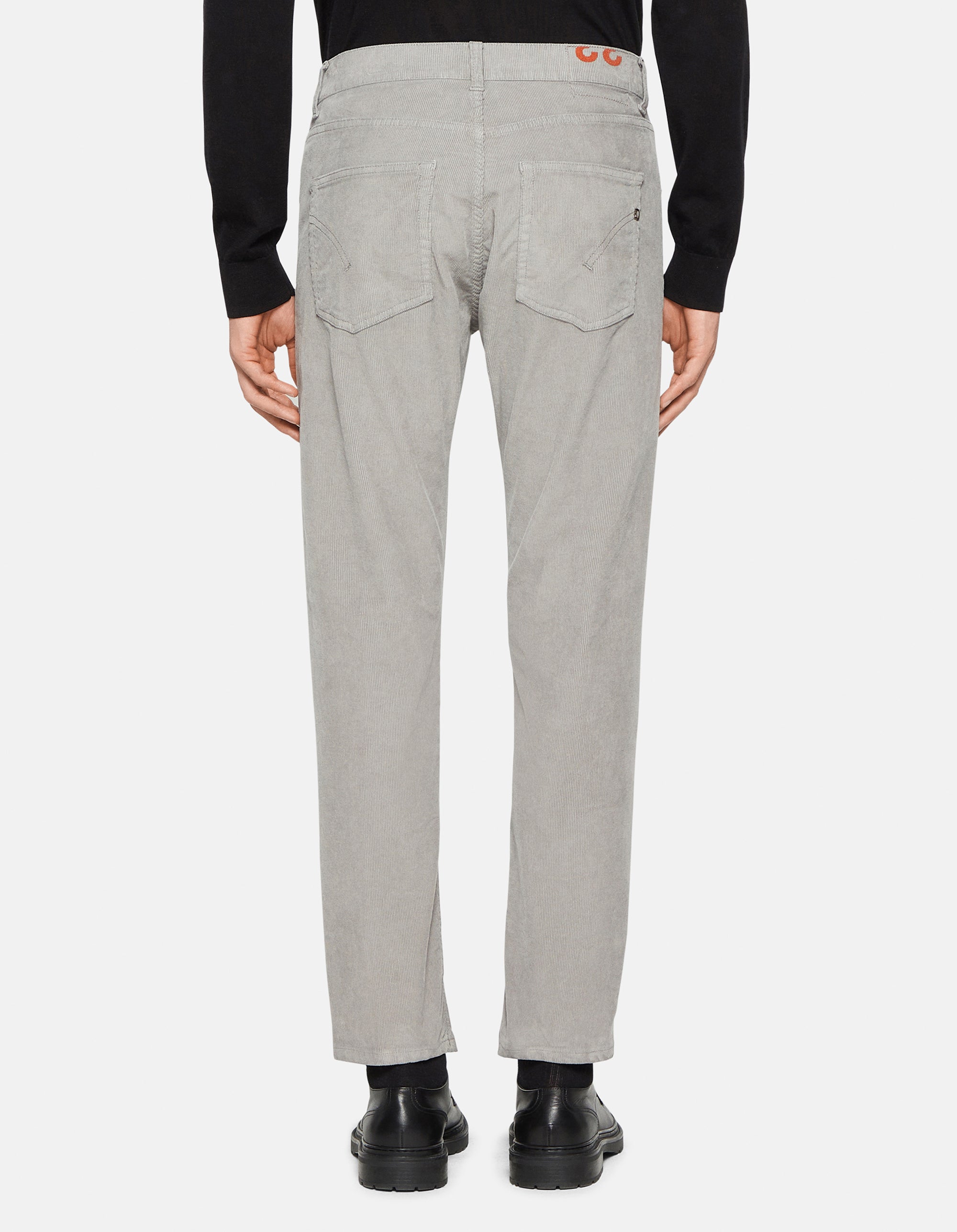 DONDUP Pantaloni Uomo Dian Velluto-Grigio Polvere