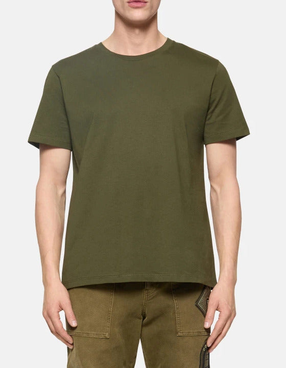 DONDUP T-Shirt Uomo Maxi Logo-Verde Militare