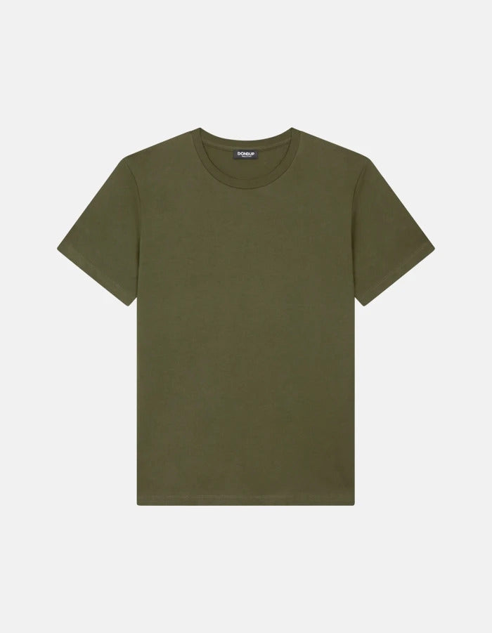 DONDUP T-Shirt Uomo Maxi Logo-Verde Militare