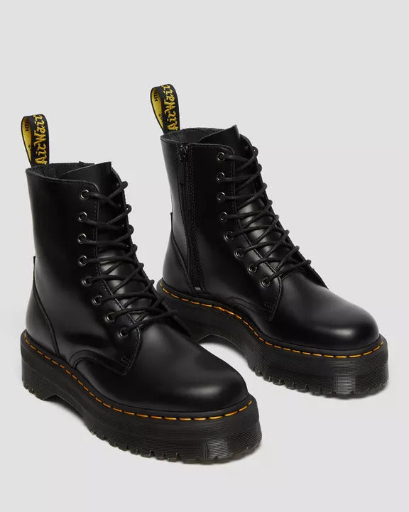 DR. MARTENS Anfibio Donna Jadon Polished Smooth Platform-Black