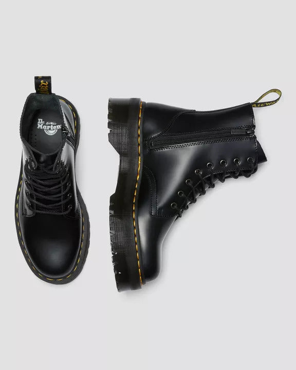 DR. MARTENS Anfibio Donna Jadon Polished Smooth Platform-Black