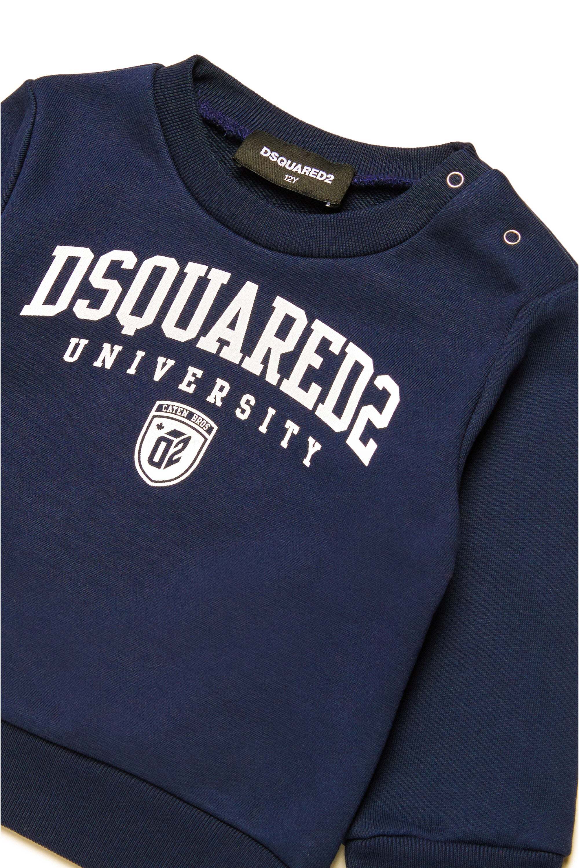 DSQUARED2 Felpa Baby Logo College-Blu