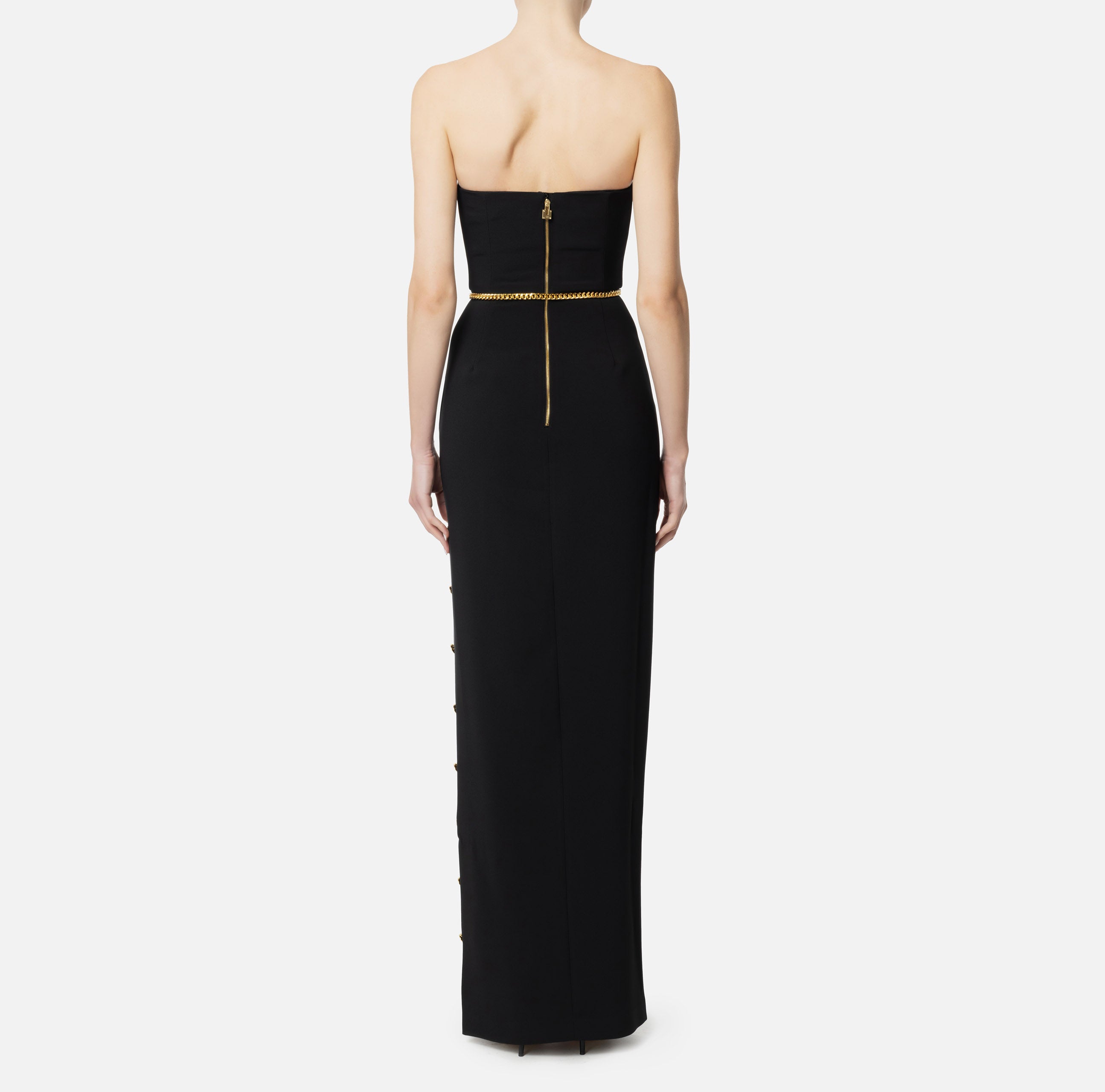 ELISABETTA FRANCHI Abito Lungo Red Carpet Bustier-Nero