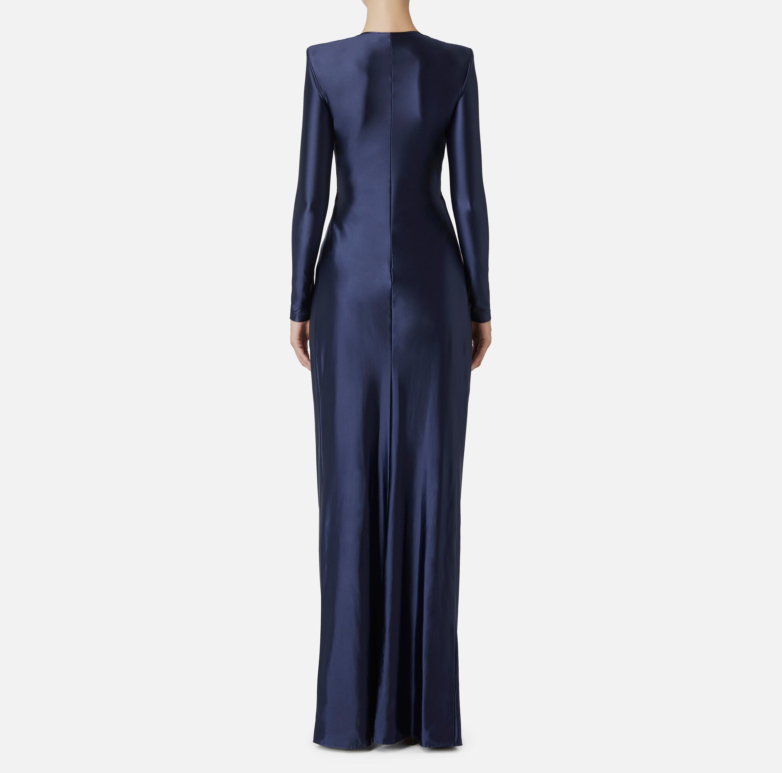 ELISABETTA FRANCHI Abito Lungo Red Carpet Lycra-Navy