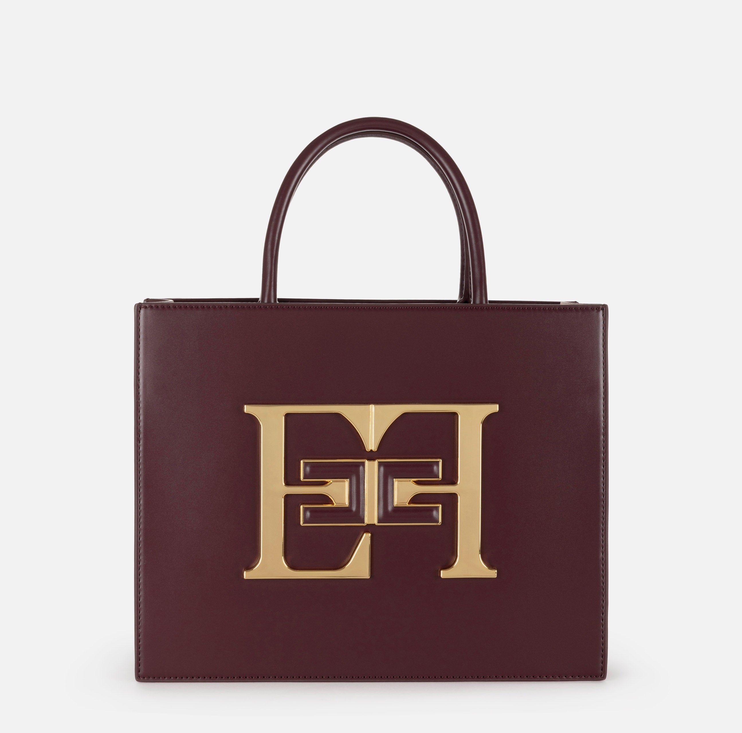 ELISABETTA FRANCHI Borsa Media Doppio Logo-Rouge Noir