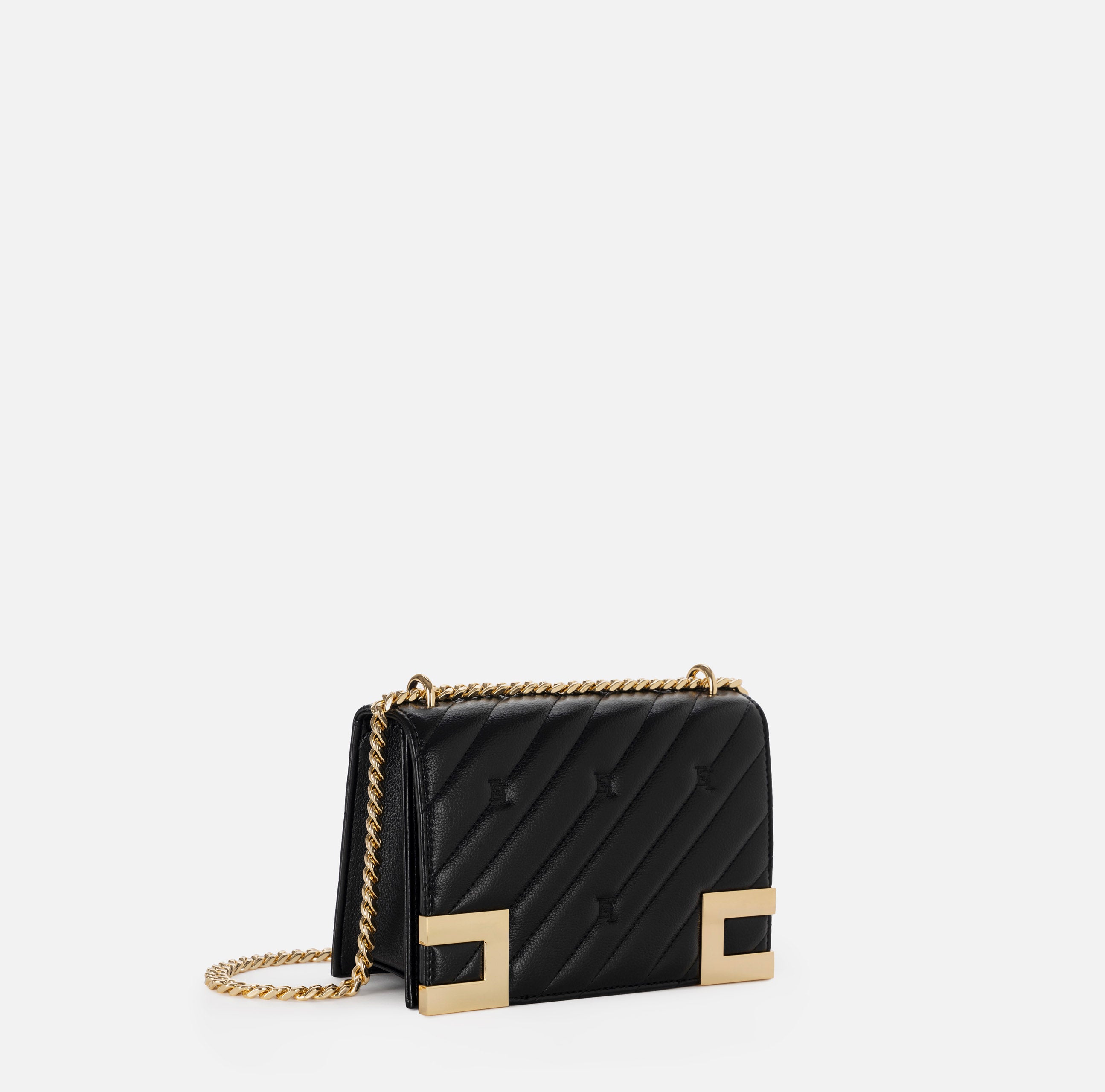 ELISABETTA FRANCHI Borsa Media Matelassé Tracolla-Nero