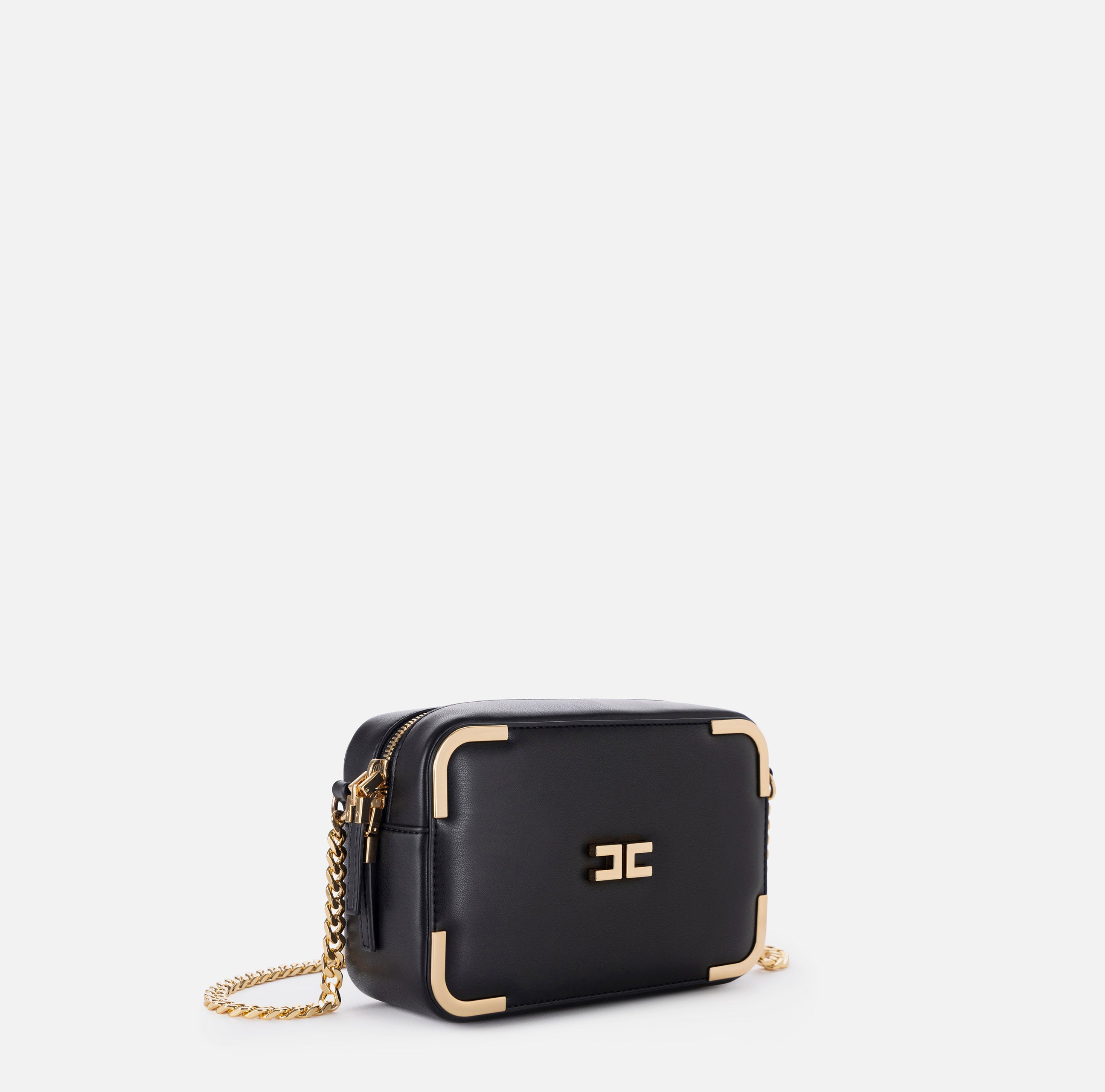 ELISABETTA FRANCHI Borsa Tracolla Logo Doppia C-Nero