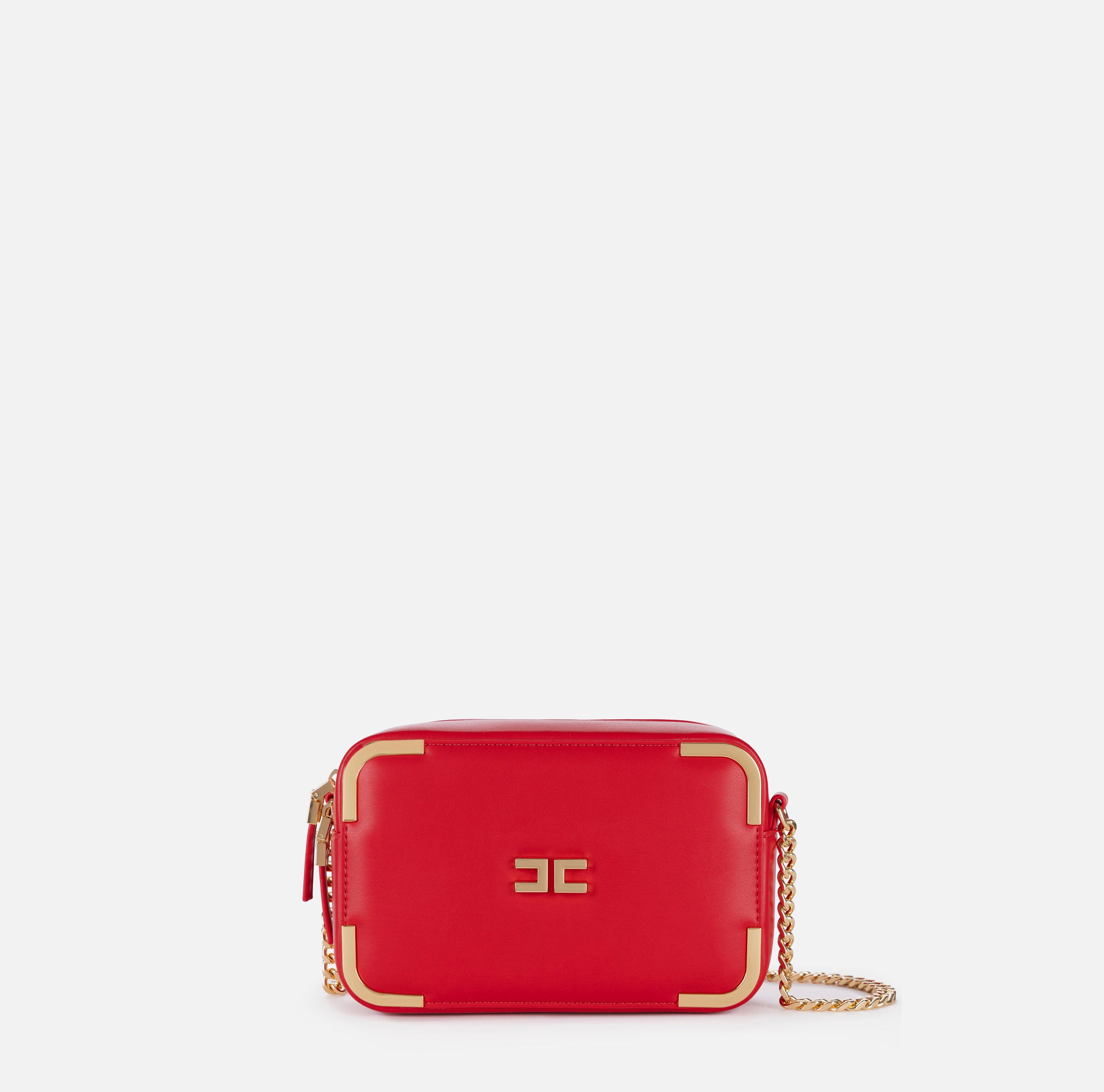 ELISABETTA FRANCHI Borsa Tracollo Logo Doppia C-Red Passion