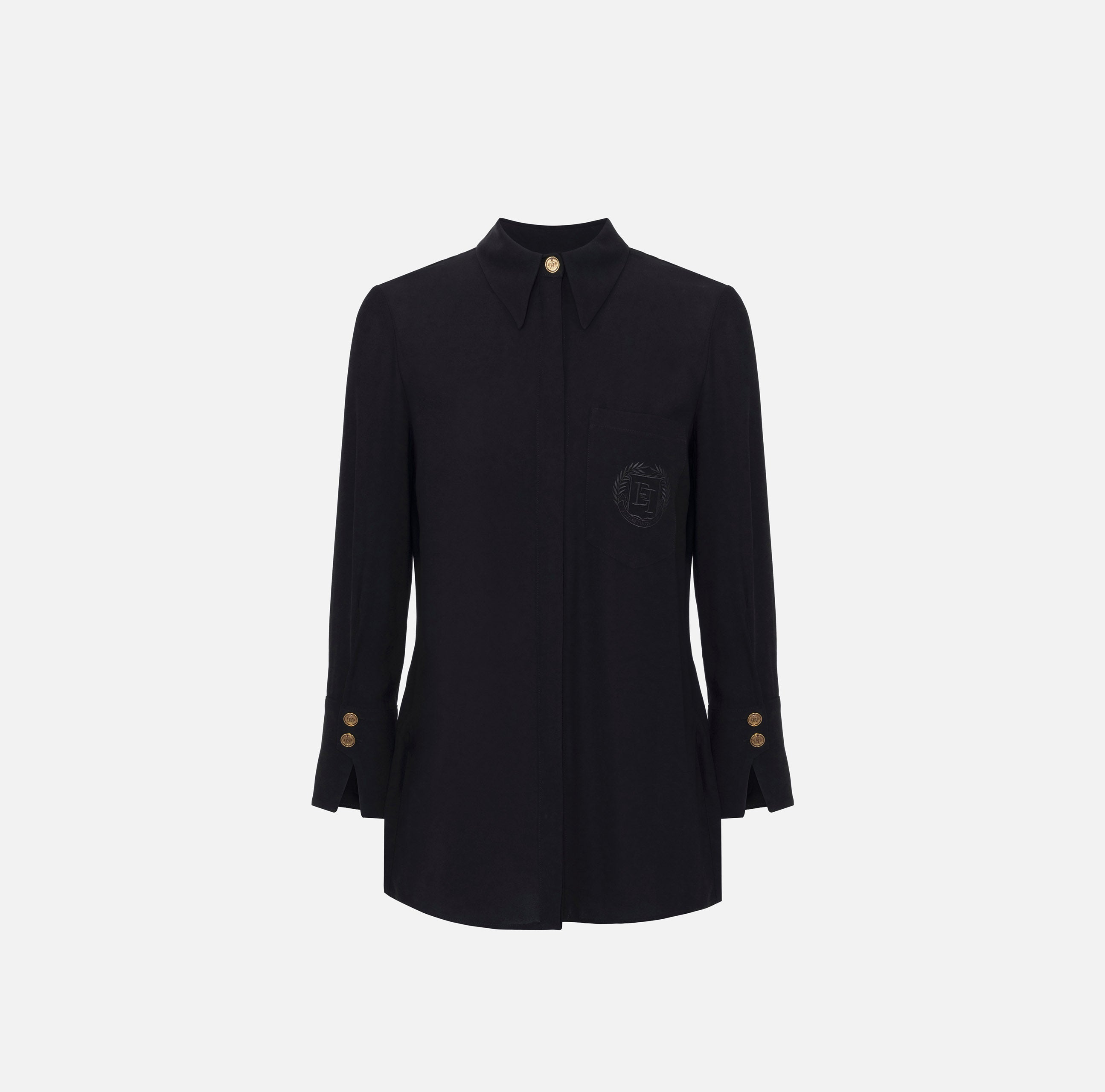 ELISABETTA FRANCHI Camicia Patch Logo-Nero