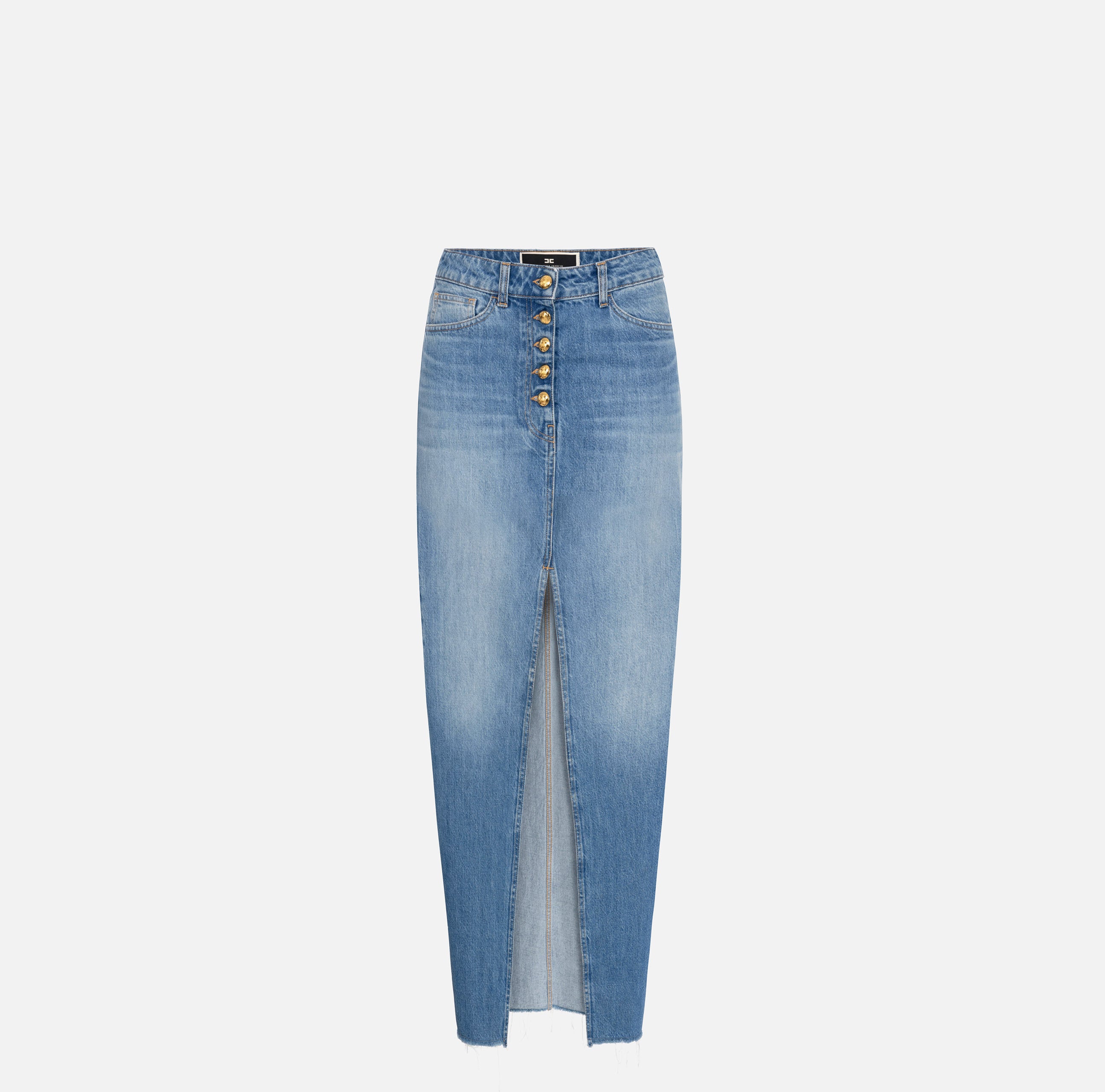 ELISABETTA FRANCHI Gonna Jeans Spacco-Light Denim