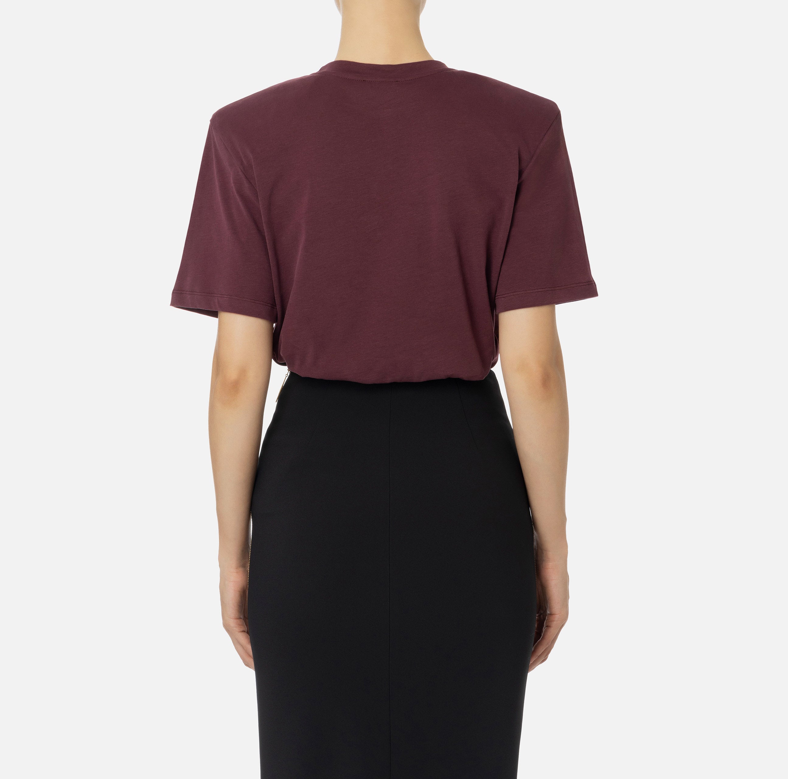 ELISABETTA FRANCHI T-Shirt Patch Logo-Rouge Noir