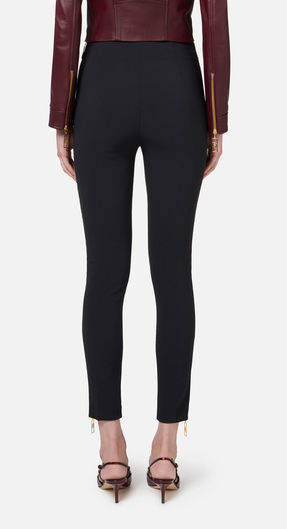 ELISABETTA FRANCHI Pantalone Dritto Zip-Nero