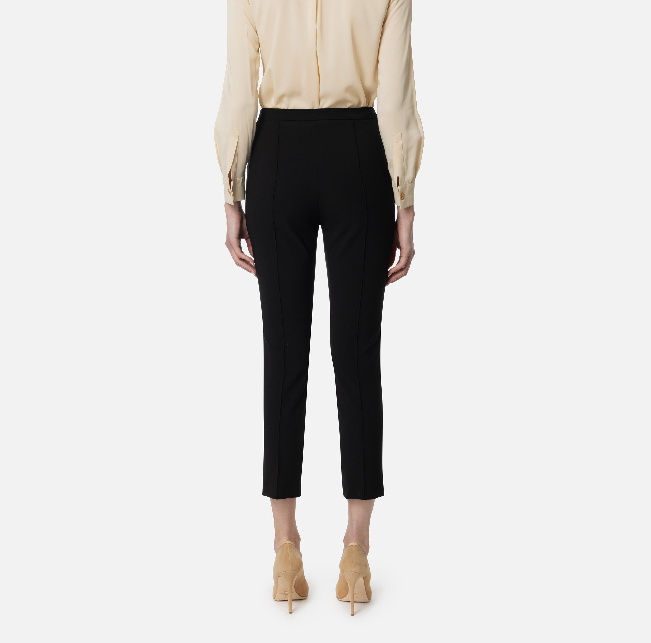 ELISABETTA FRANCHI Pantalone Dritto Morsetto-Nero