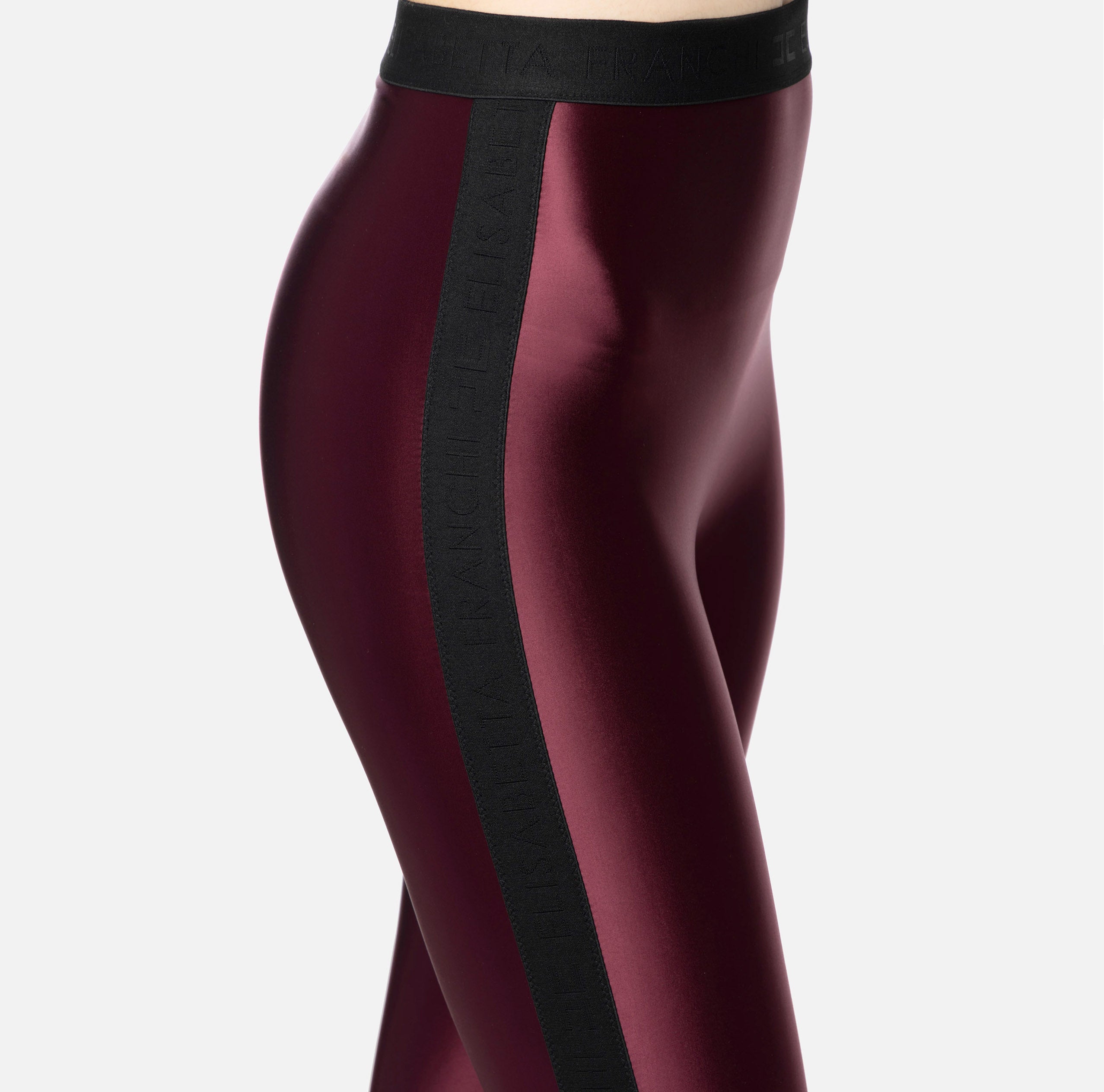 ELISABETTA FRANCHI Leggings Bande Logo-Rouge Noir