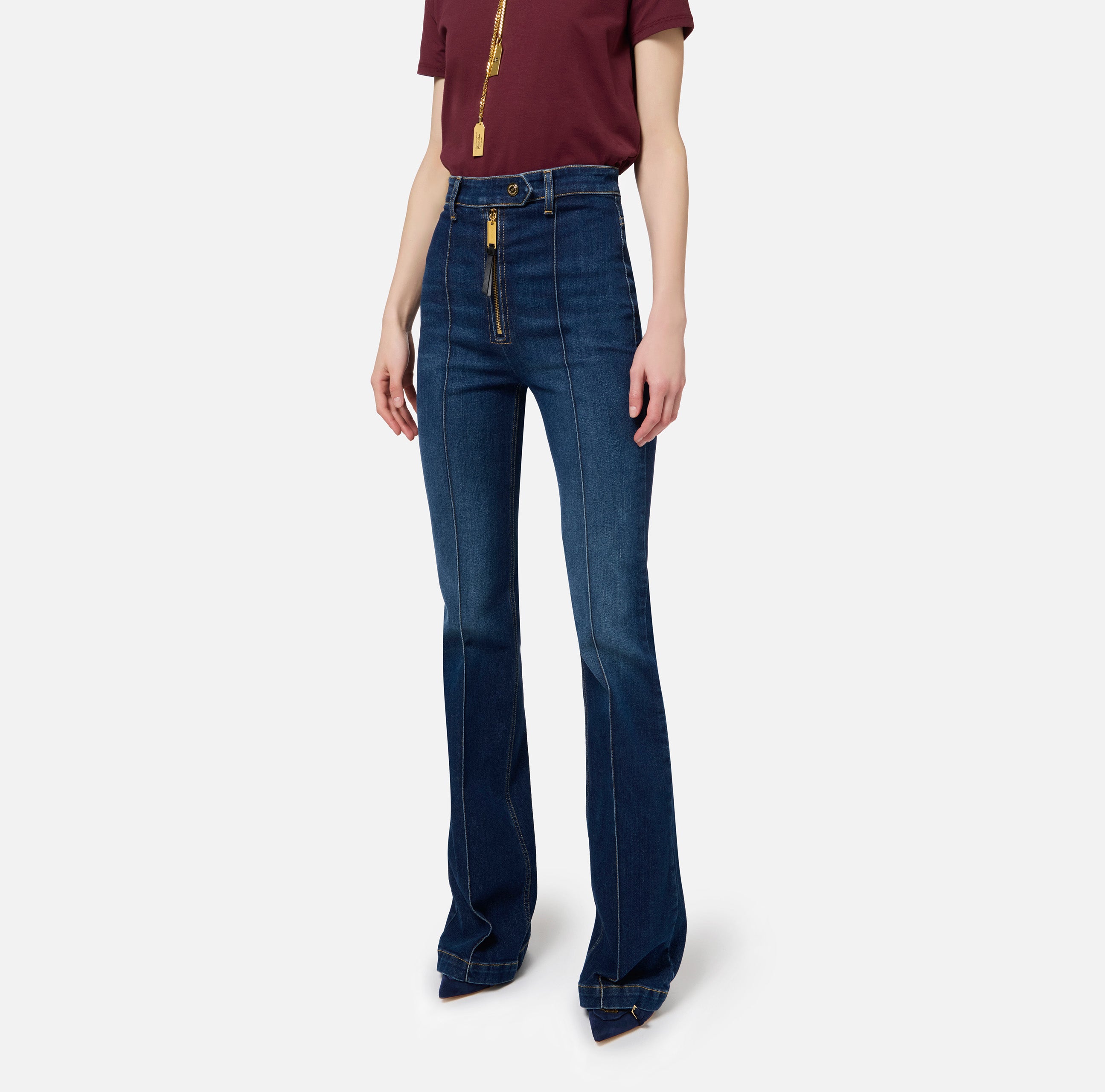 ELISABETTA FRANCHI Jeans Zampa-Blue Denim