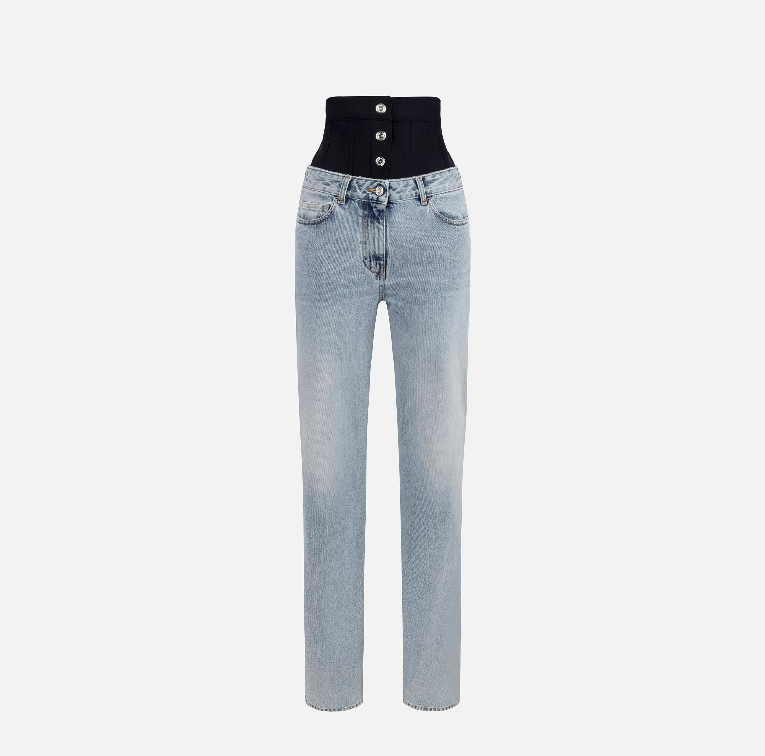 ELISABETTA FRANCHI Jeans Dritto Corsetto-Light Denim