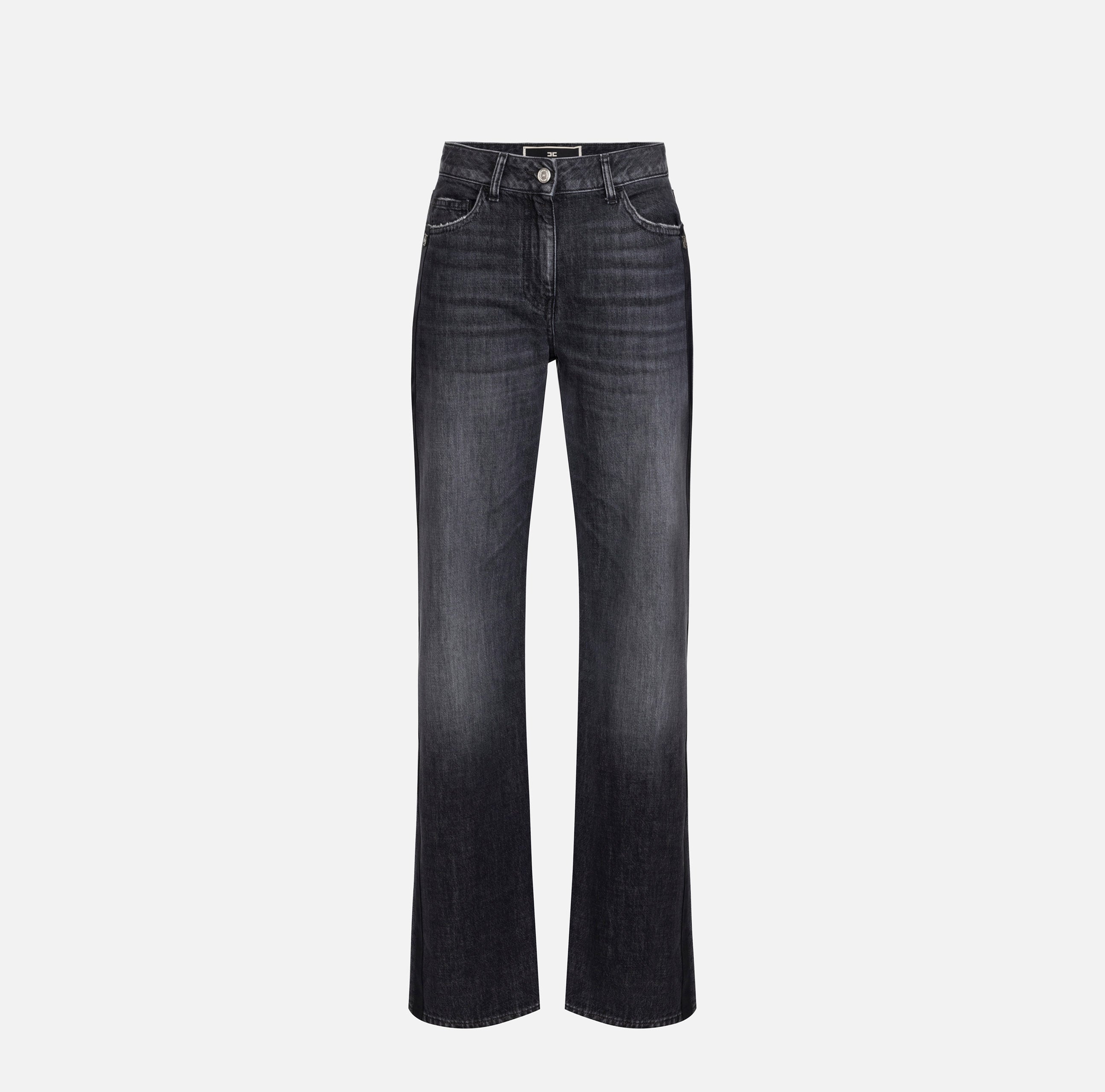 ELISABETTA FRANCHI Jeans Bande Raso-Black Denim