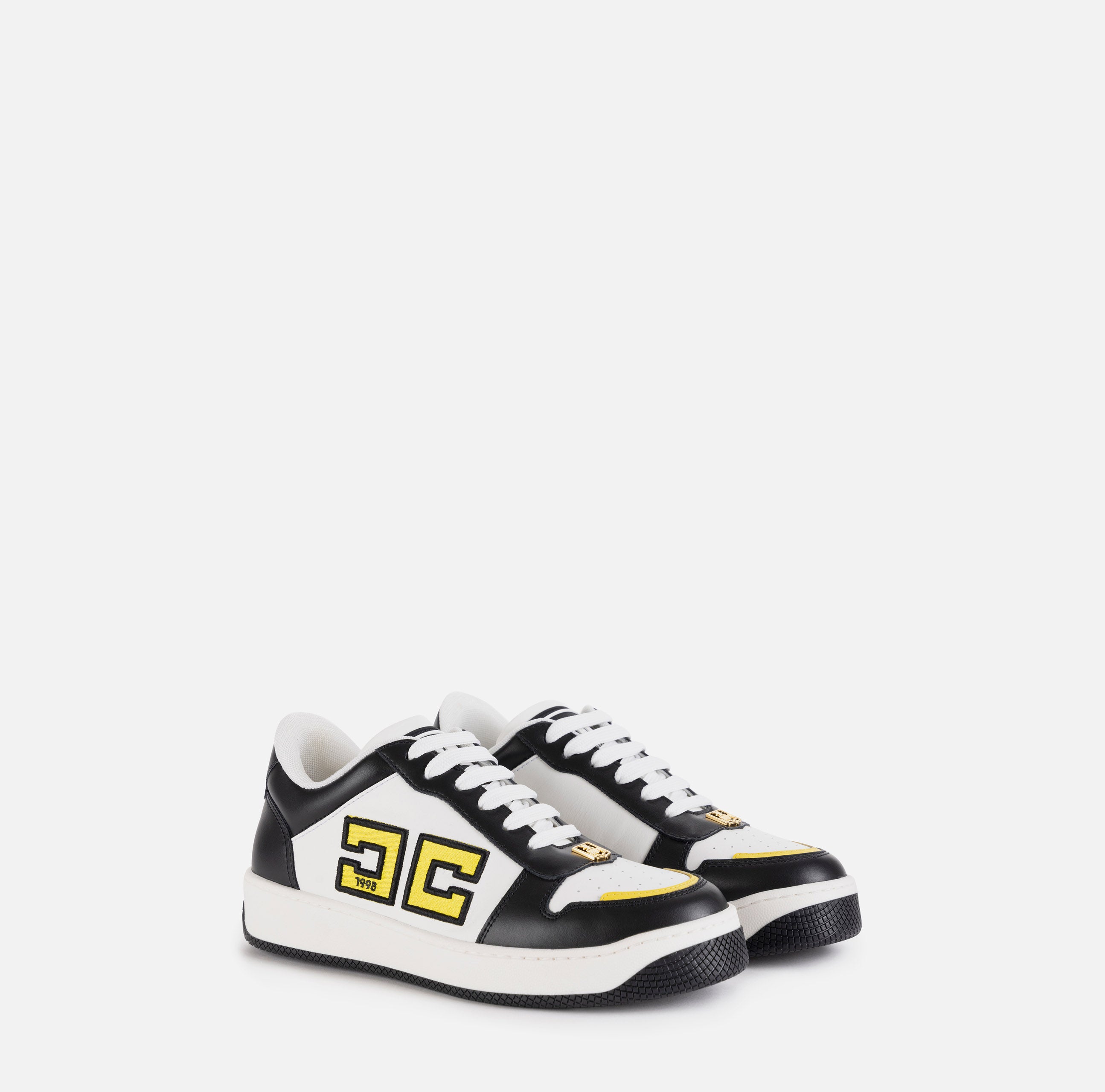 ELISABETTA FRANCHI Sneakers Logo CC-Nero Avorio