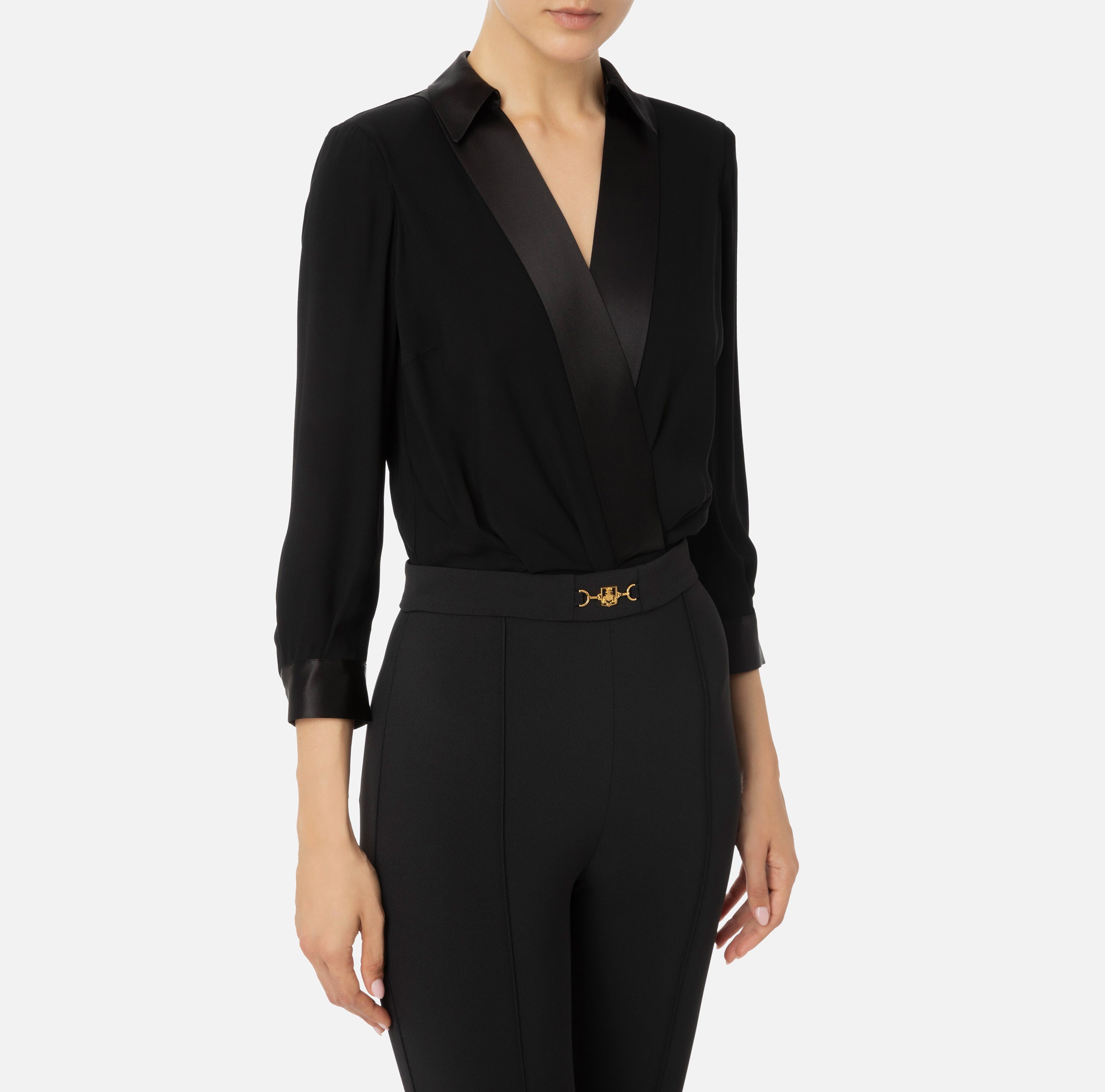 ELISABETTA FRANCHI Tuta Camicia Pantalone-Nero