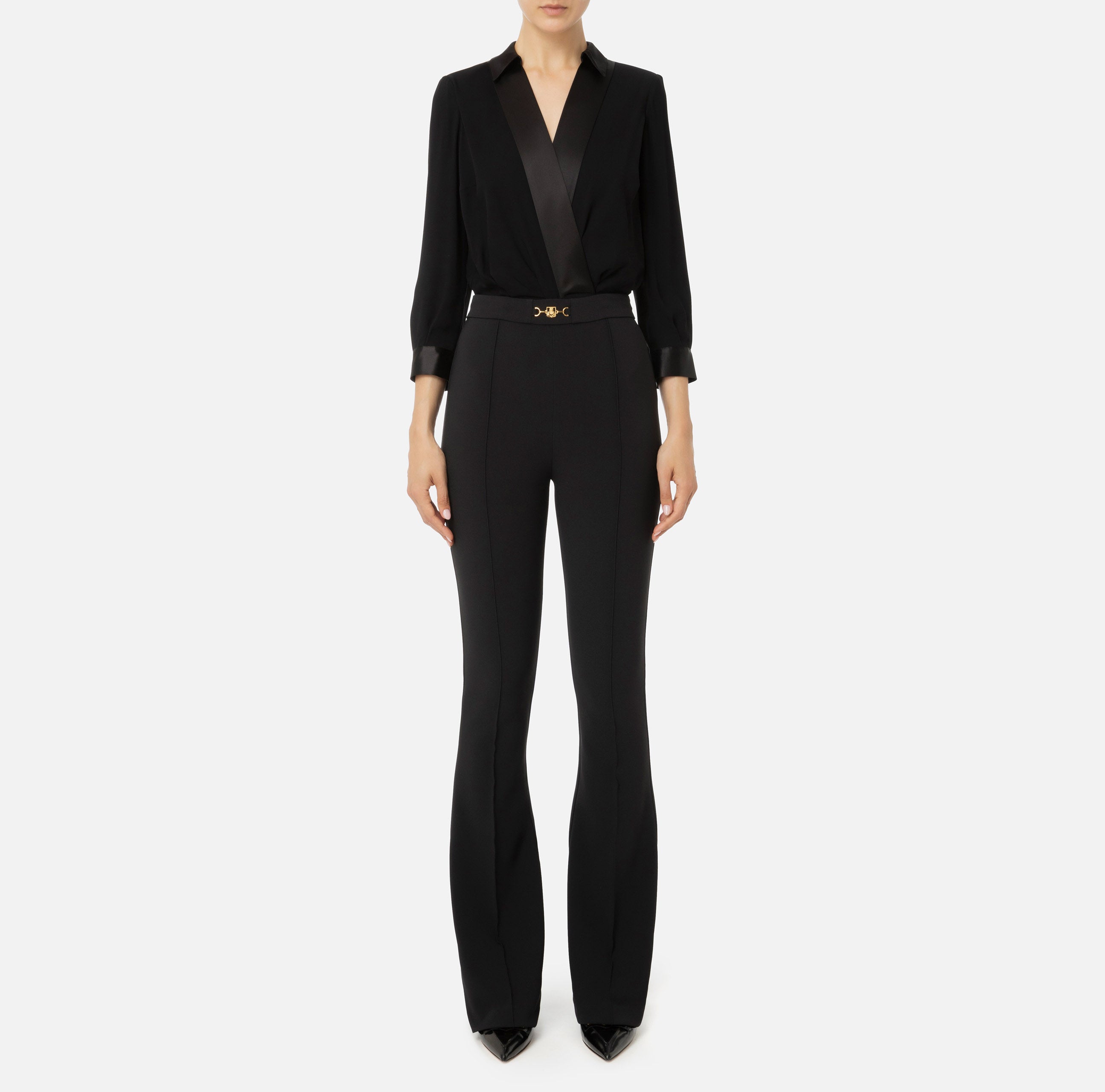 ELISABETTA FRANCHI Tuta Camicia Pantalone-Nero