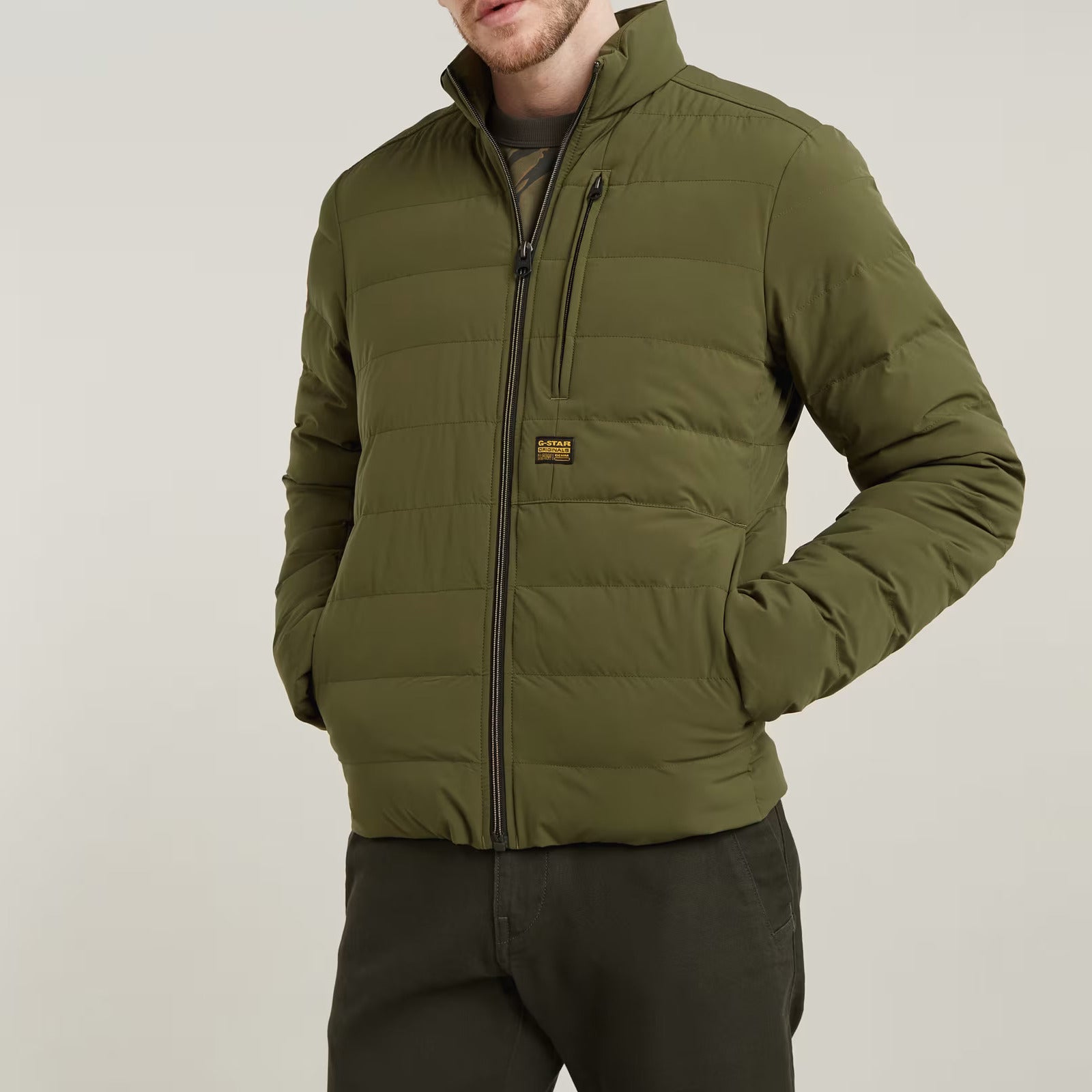 G-STAR RAW Giacca Uomo FOUNDATION LINEAR JKT-Shadow Olive