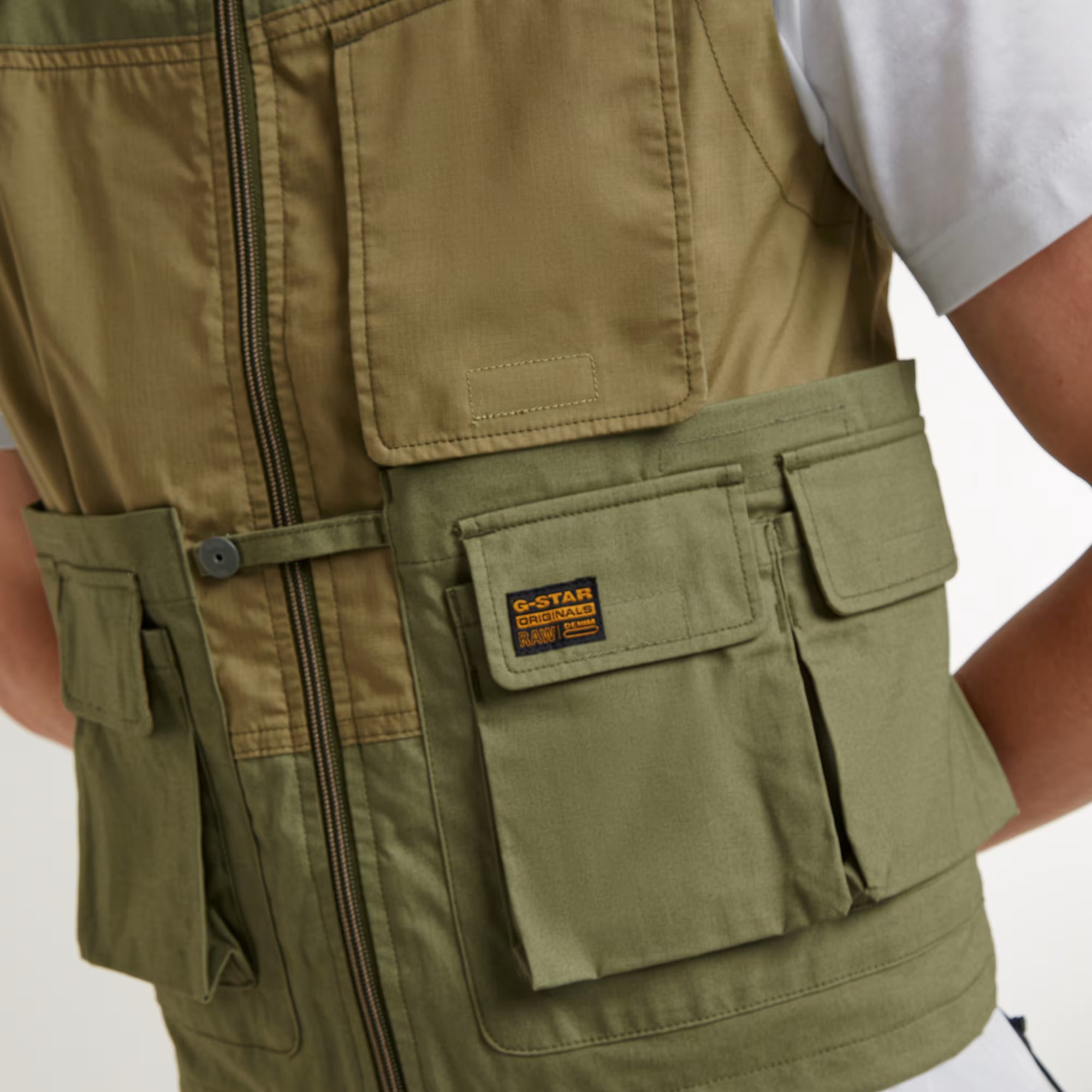 G-STAR RAW Smanicato Uomo P-35T Vest-Sage