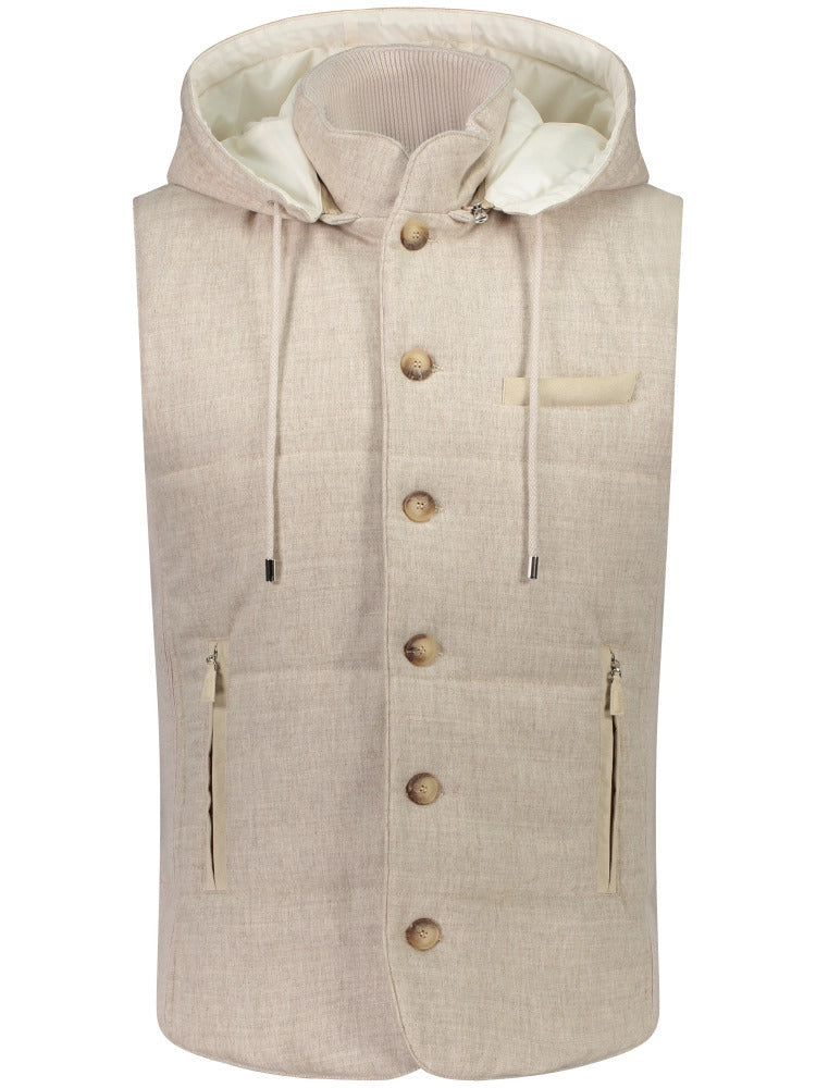 GRAN SASSO Gilet Uomo Lana Flanella-Beige