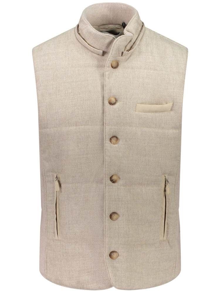 GRAN SASSO Gilet Uomo Lana Flanella-Beige