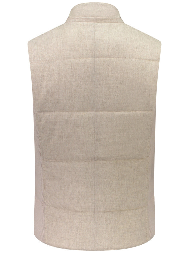 GRAN SASSO Gilet Uomo Lana Flanella-Beige