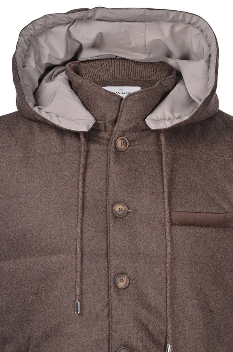 GRAN SASSO Gilet Uomo Lana Flanella-Marrone