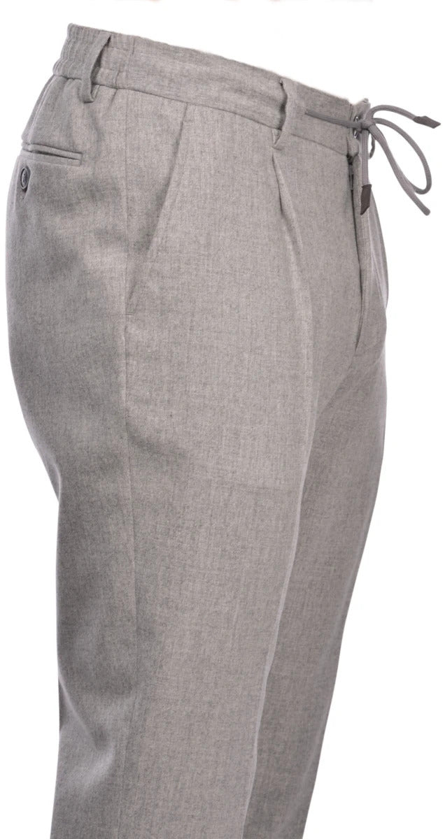 GRAN SASSO Pantalone Uomo Flanella-Grigio Chiaro