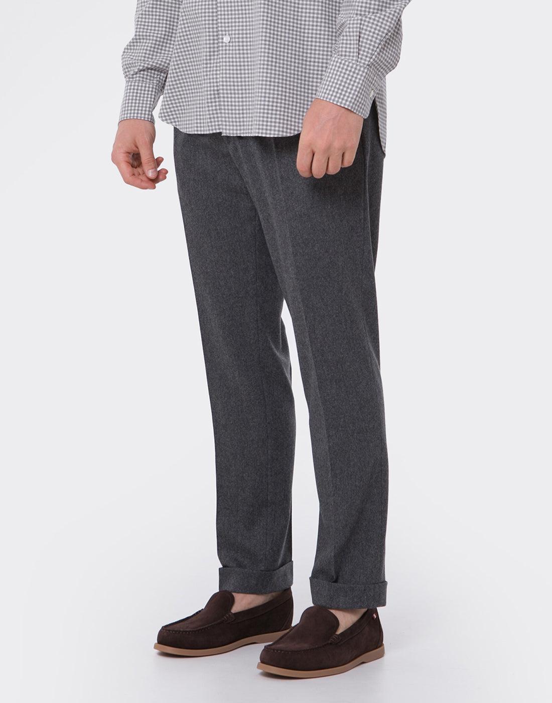 GRAN SASSO Pantalone Uomo Flanella-Grigio Scuro