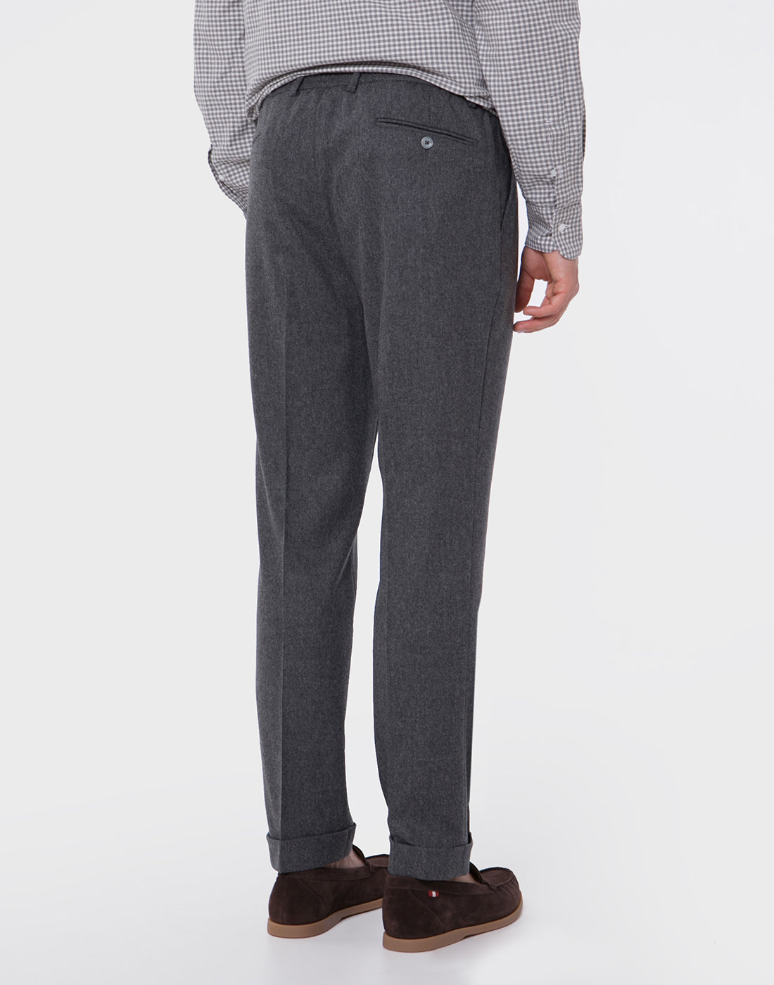 GRAN SASSO Pantalone Uomo Flanella-Grigio Scuro