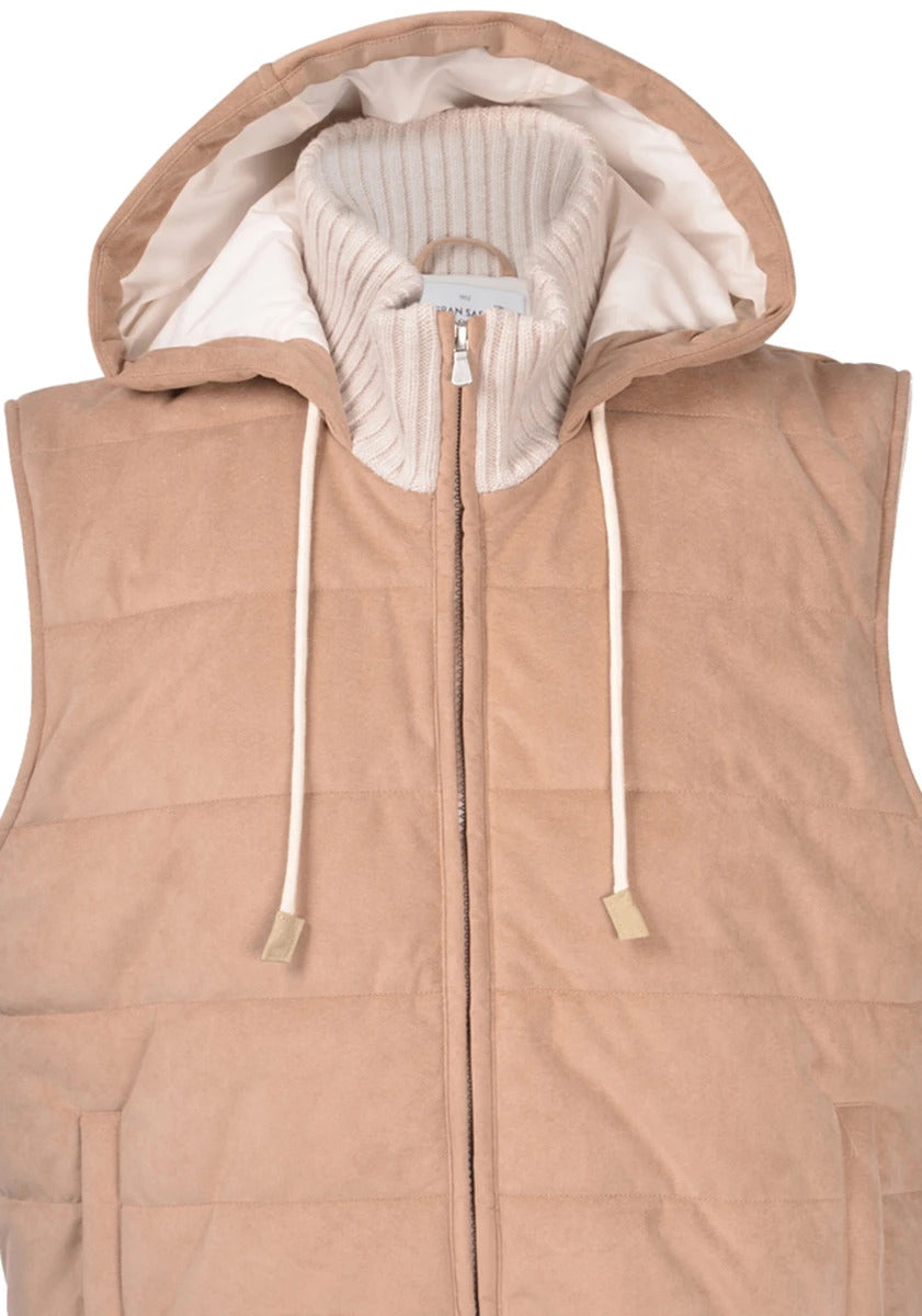 GRAN SASSO Gilet Uomo Alcantara-Beige Panna