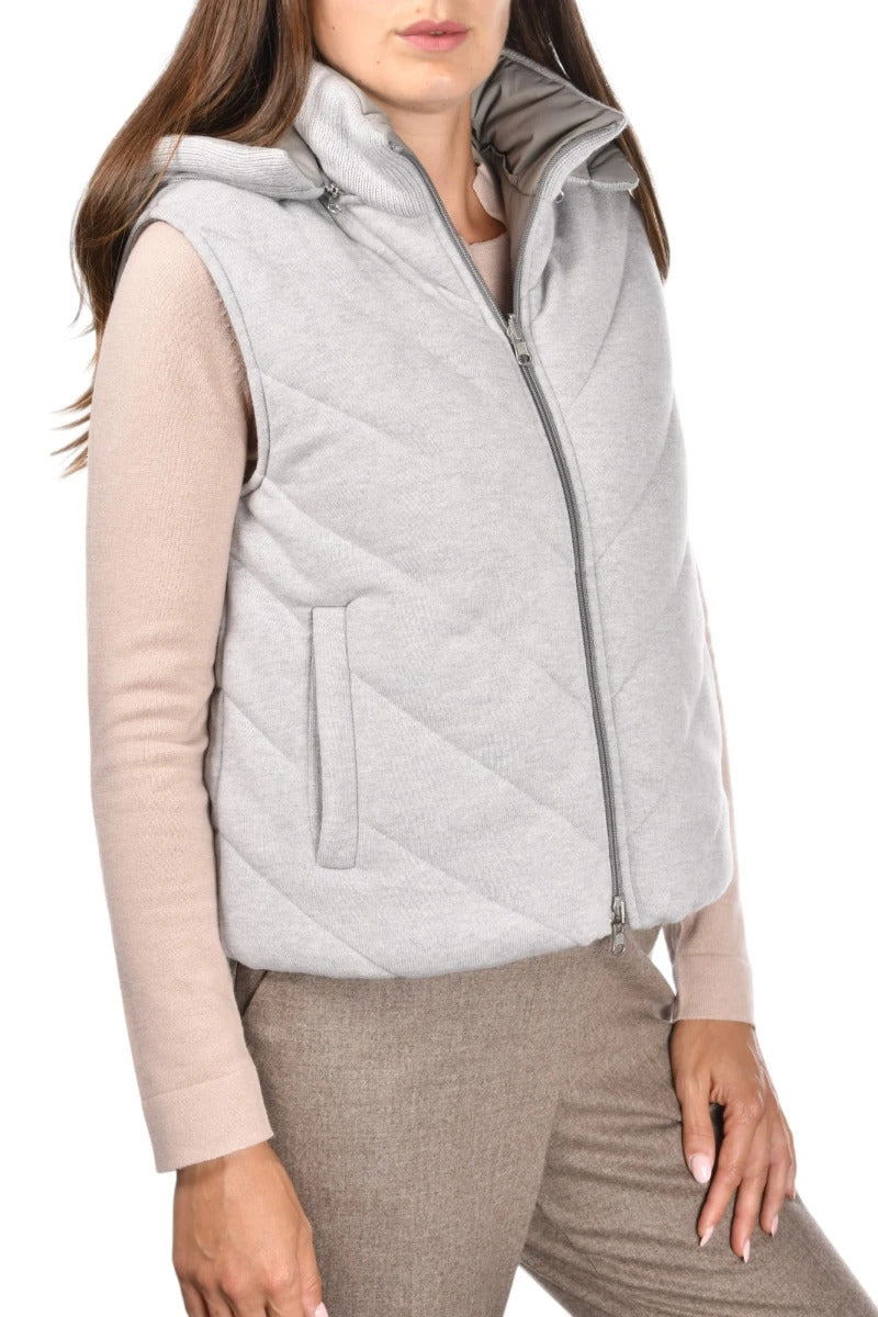 GRAN SASSO Gilet Donna Reversible-Grigio