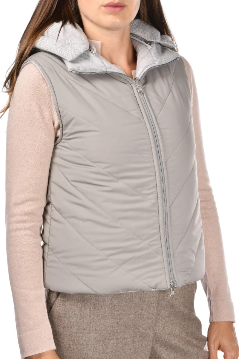 GRAN SASSO Gilet Donna Reversible-Grigio