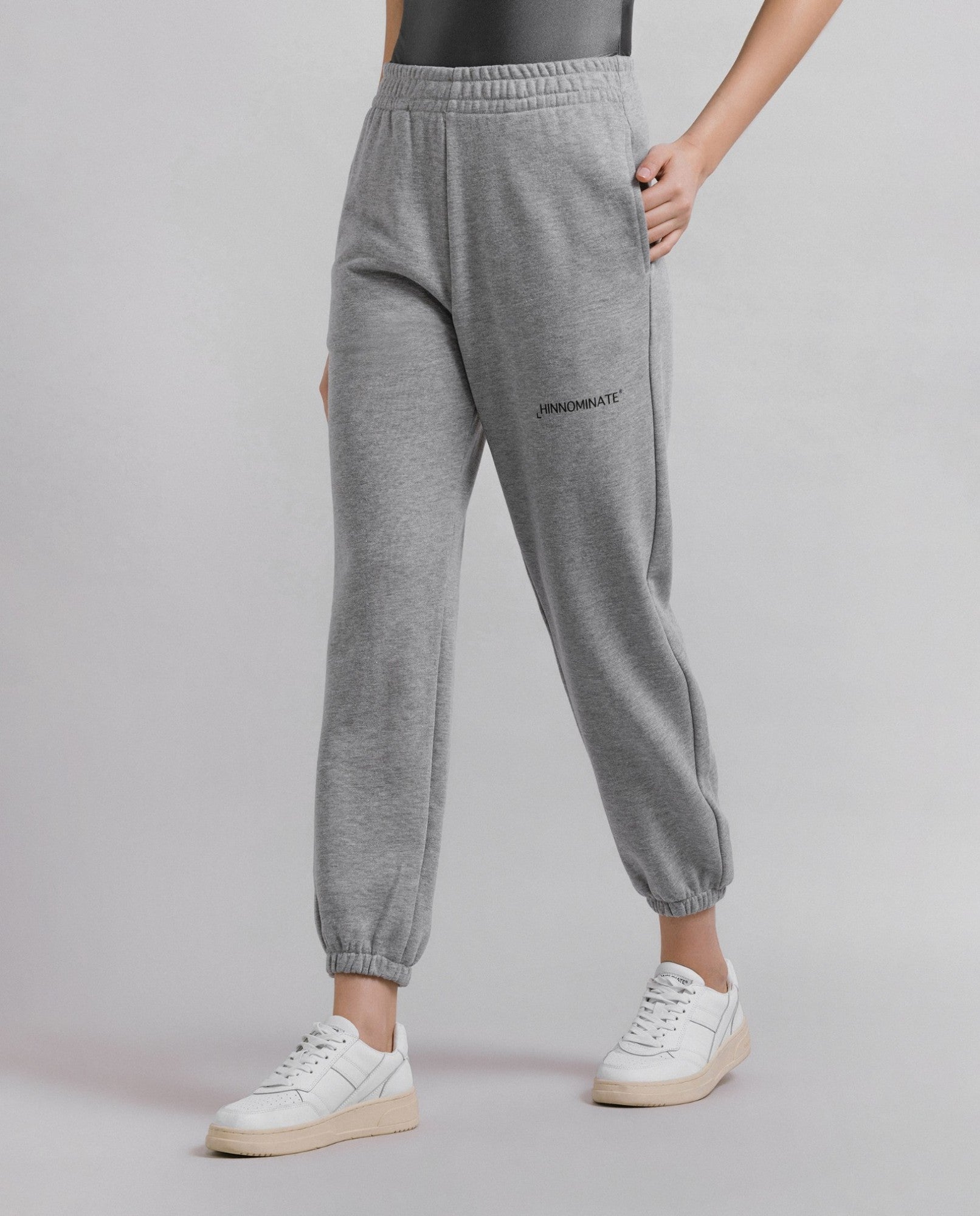 HINNOMINATE Pantalone Donna Basic-Grigio Melange