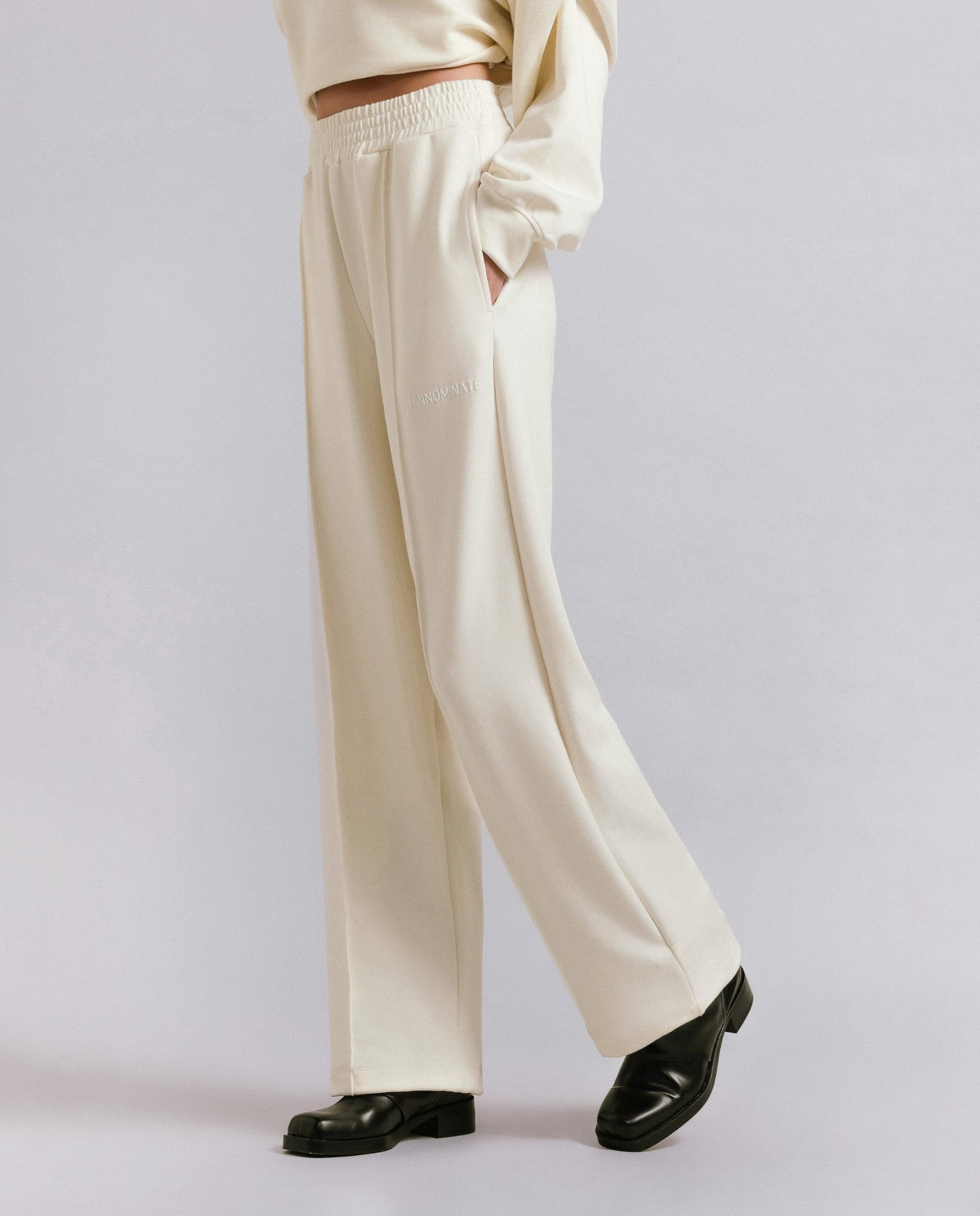 HINNOMINATE Pantalone Donna Modal Nervature-Off White